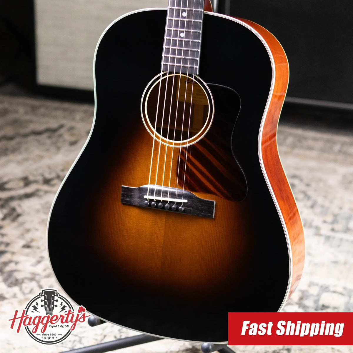 Eastman E10SS-TC Thermo-Cured Dreadnought Acoustic Guitar - Sunburst with Hardshell Case