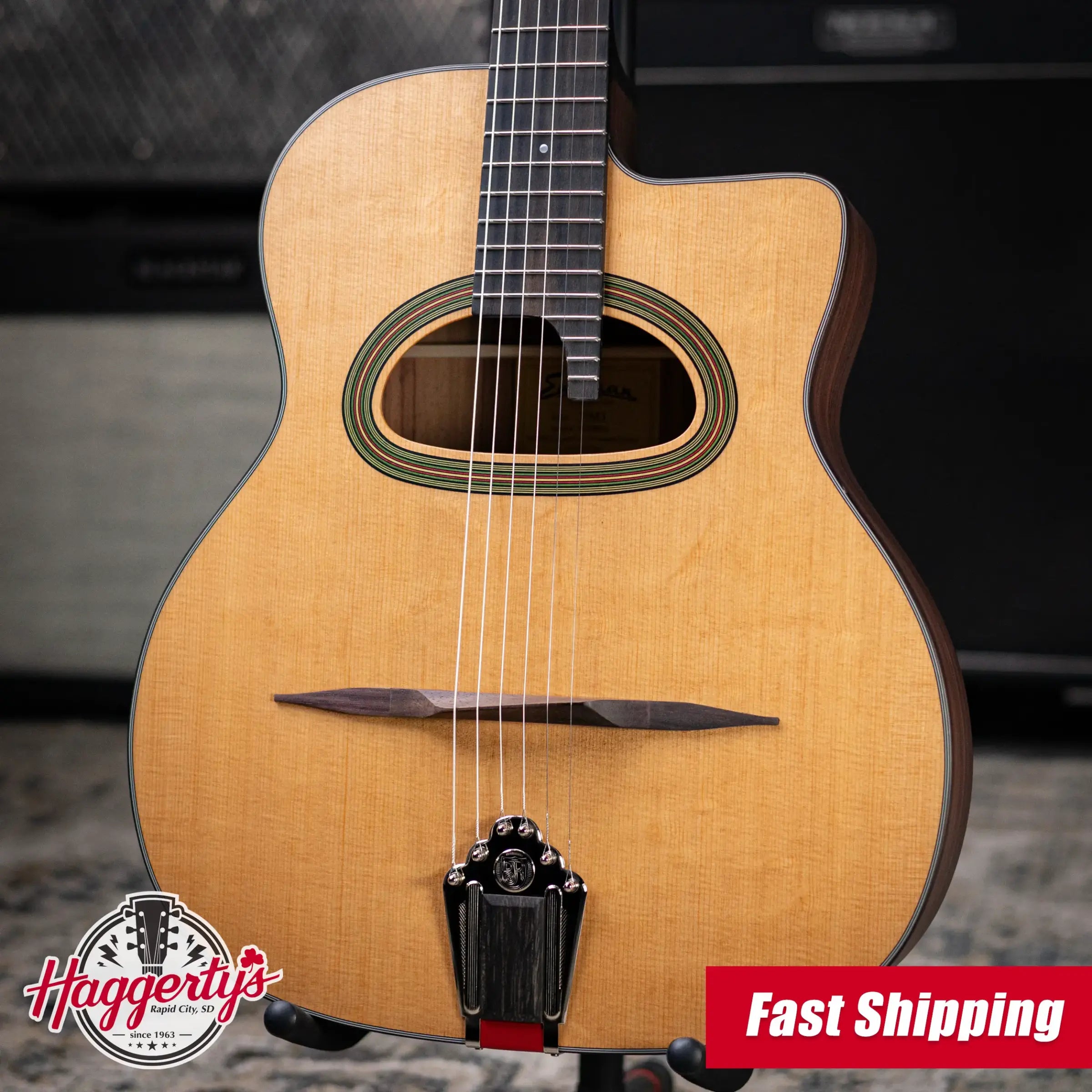 Eastman Guitars DM3 Grande Bouche Acoustic Guitar - Natural with Structured Gig Bag