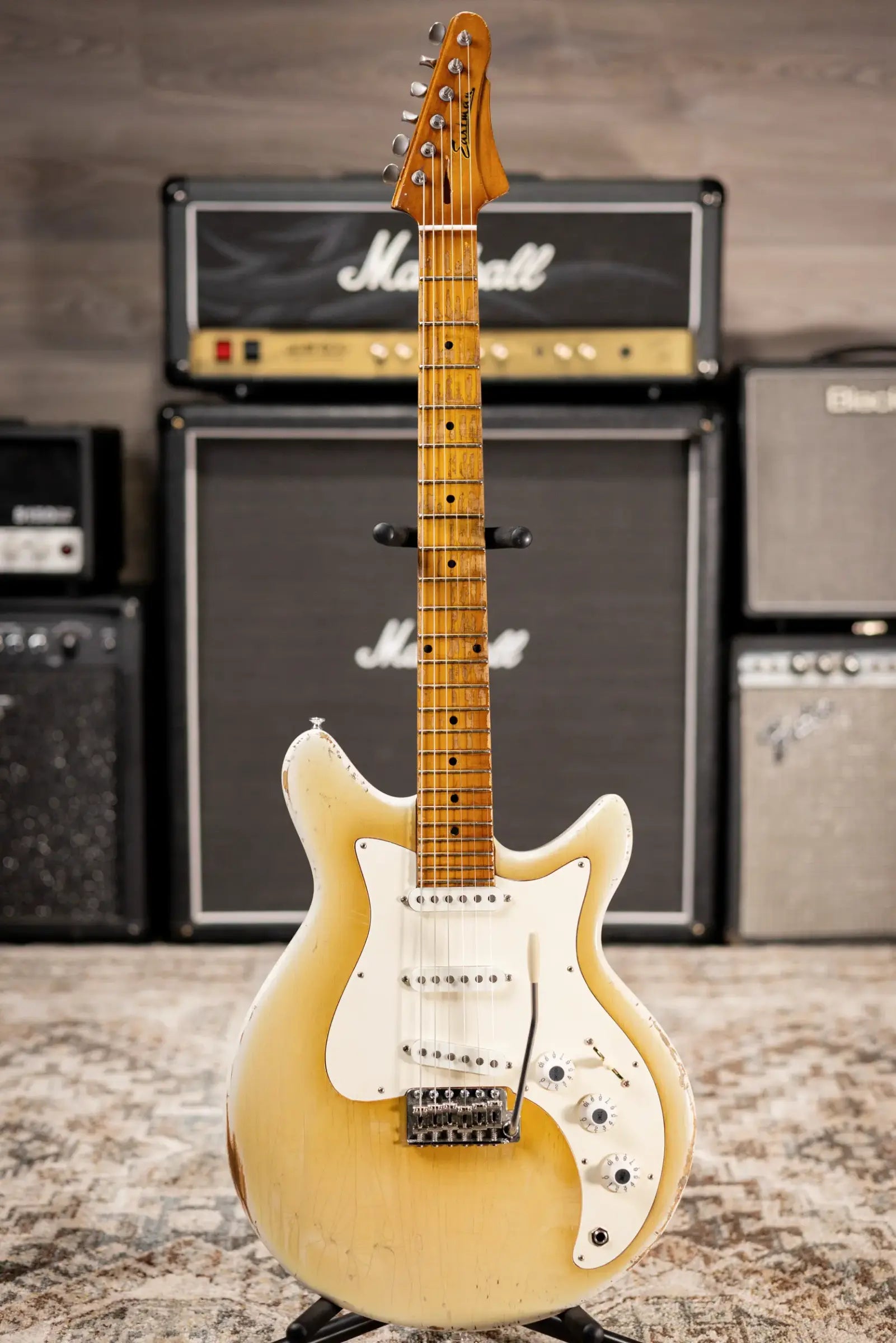 Eastman Kauffmann Series DC Vintage - Made in Holland - Heavy Relic Electric Guitar - Dirty Blonde with Padded Gig Bag