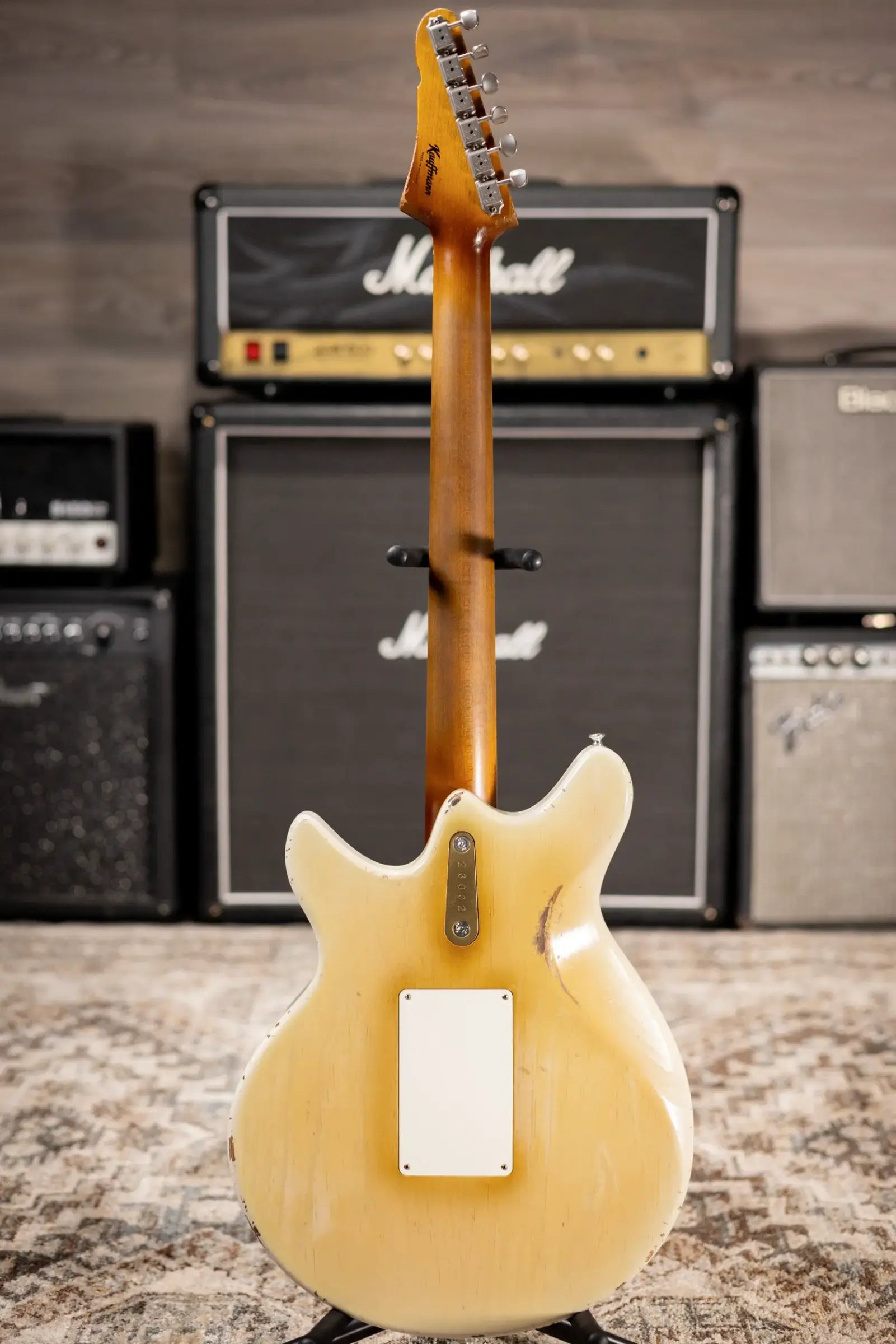 Eastman Kauffmann Series DC Vintage - Made in Holland - Heavy Relic Electric Guitar - Dirty Blonde with Padded Gig Bag