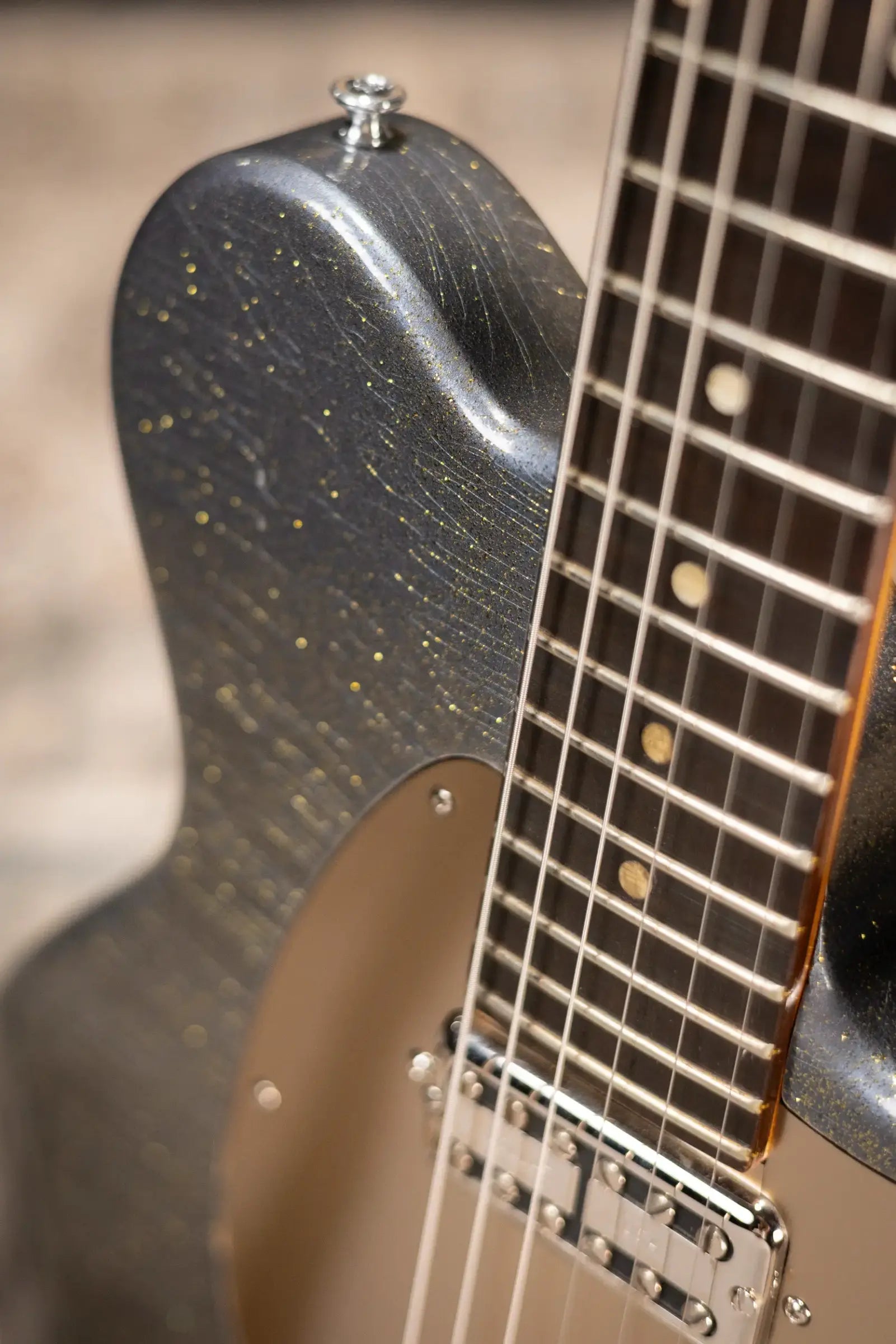 Eastman Kauffmann Series Offset Deluxe - Made in Holland - Light Relic Electric Guitar - Charcoal Sparkle with Structured Gig Bag