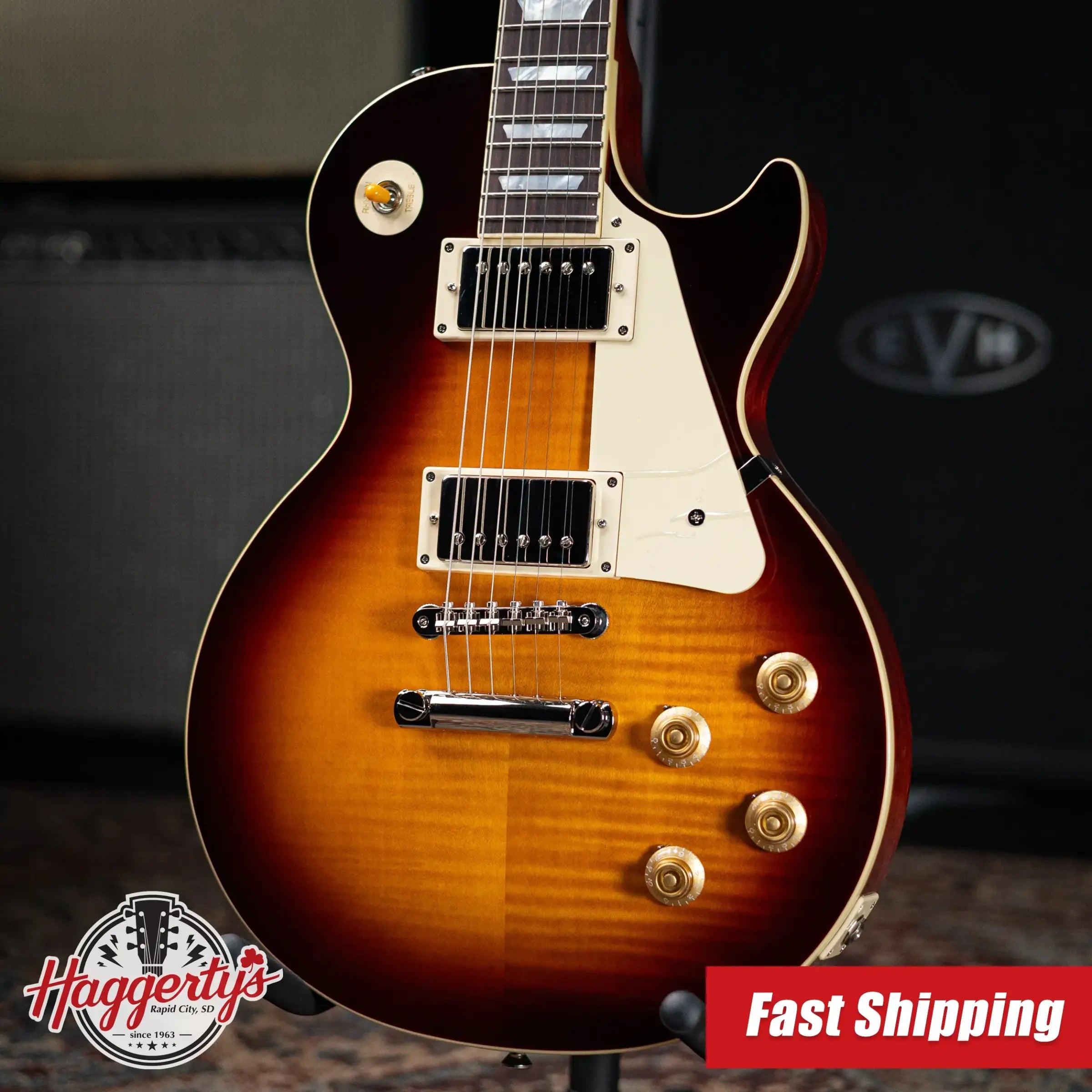 Epiphone 1959 Les Paul Standard Reissue Electric Guitar - Washed Bourbon Burst with Hardshell Case