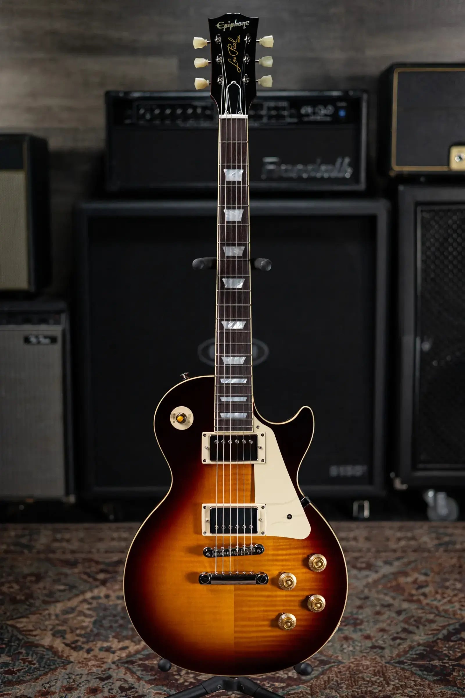 Epiphone 1959 Les Paul Standard Reissue Electric Guitar - Washed Bourbon Burst with Hardshell Case