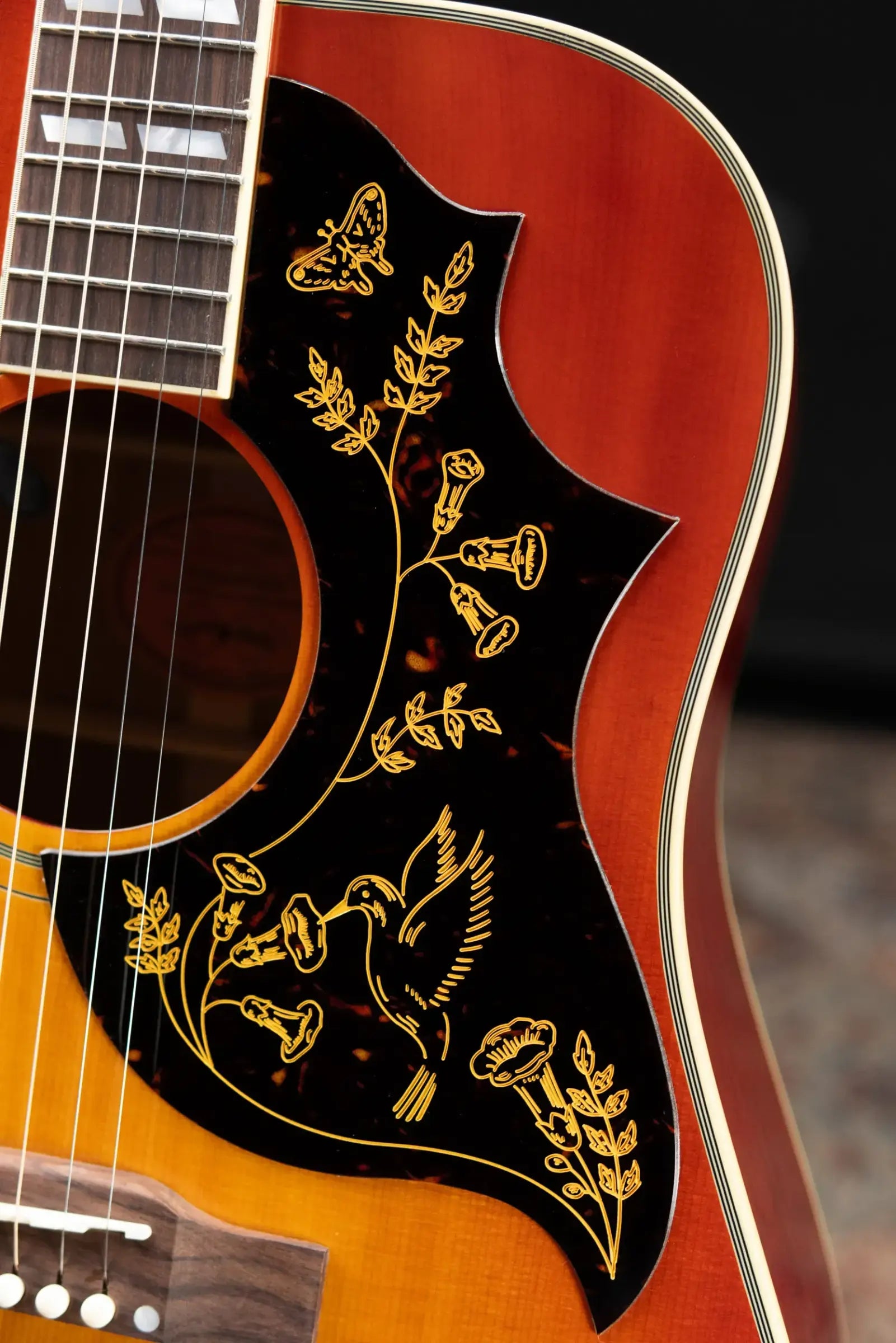 Epiphone 1960 Hummingbird Reissue Acoustic/Electric Guitar - Heritage Cherry Sunburst with Hardshell Case