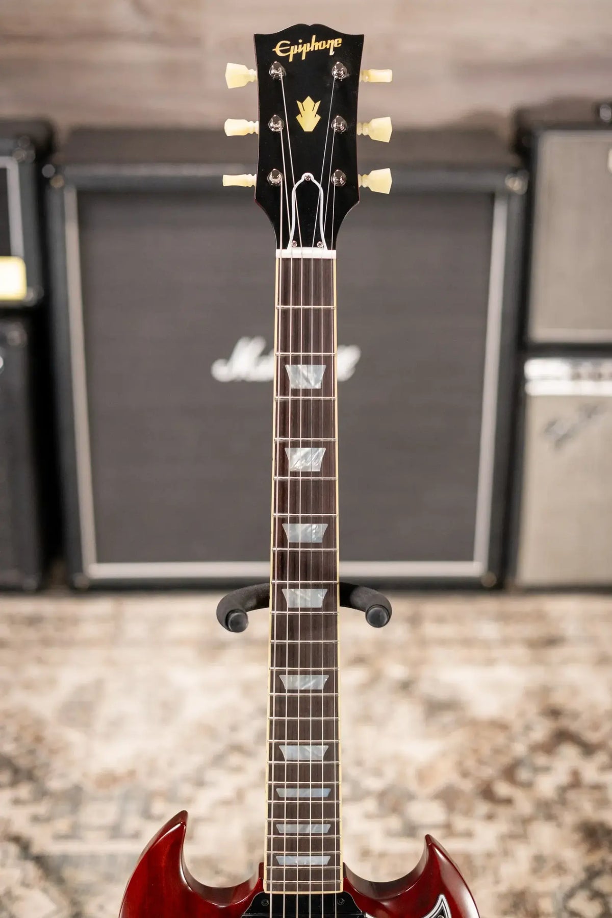 Epiphone 1964 SG Standard with Maestro Vibrola Reissue Electric Guitar - Cherry Red with Hardshell Case - Demo