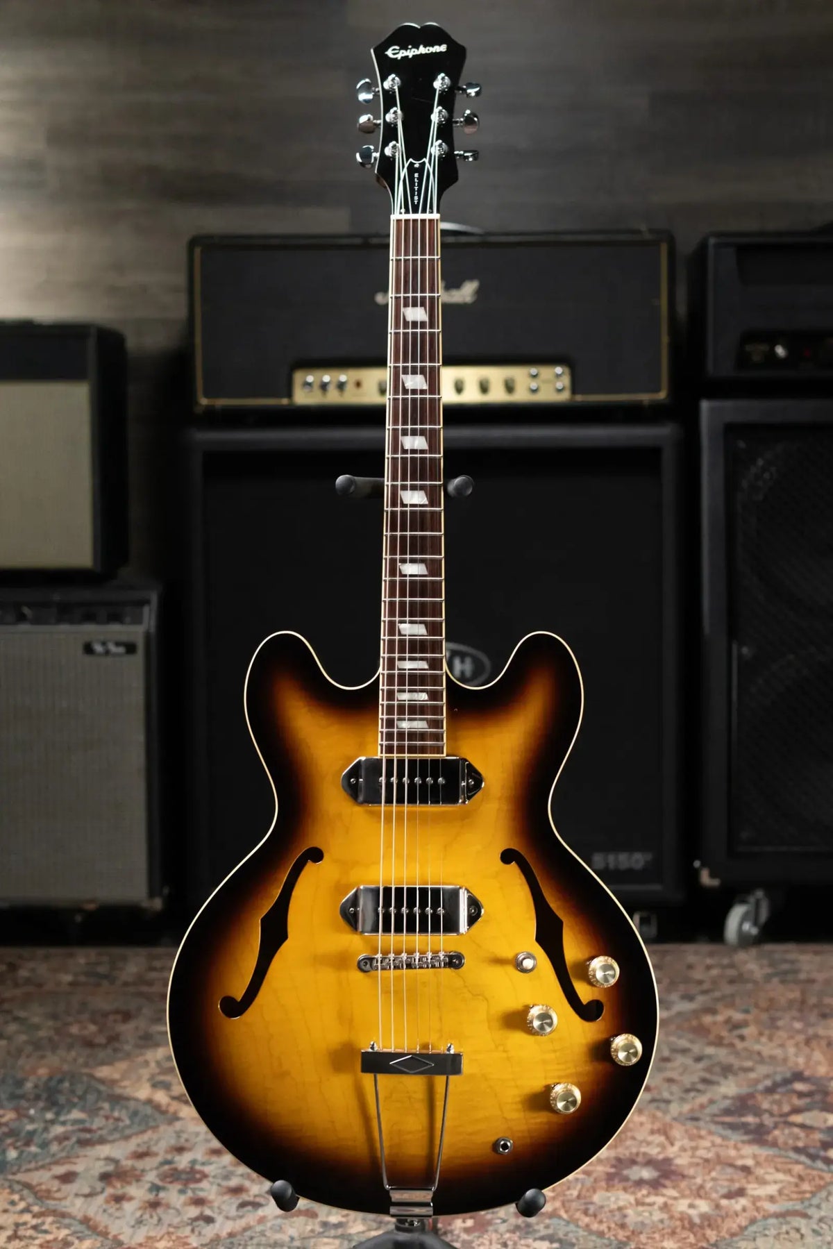 Epiphone Elitist 1965 Casino Hollow Body Electric Guitar - Vintage Sunburst with Hardshell Case - Used