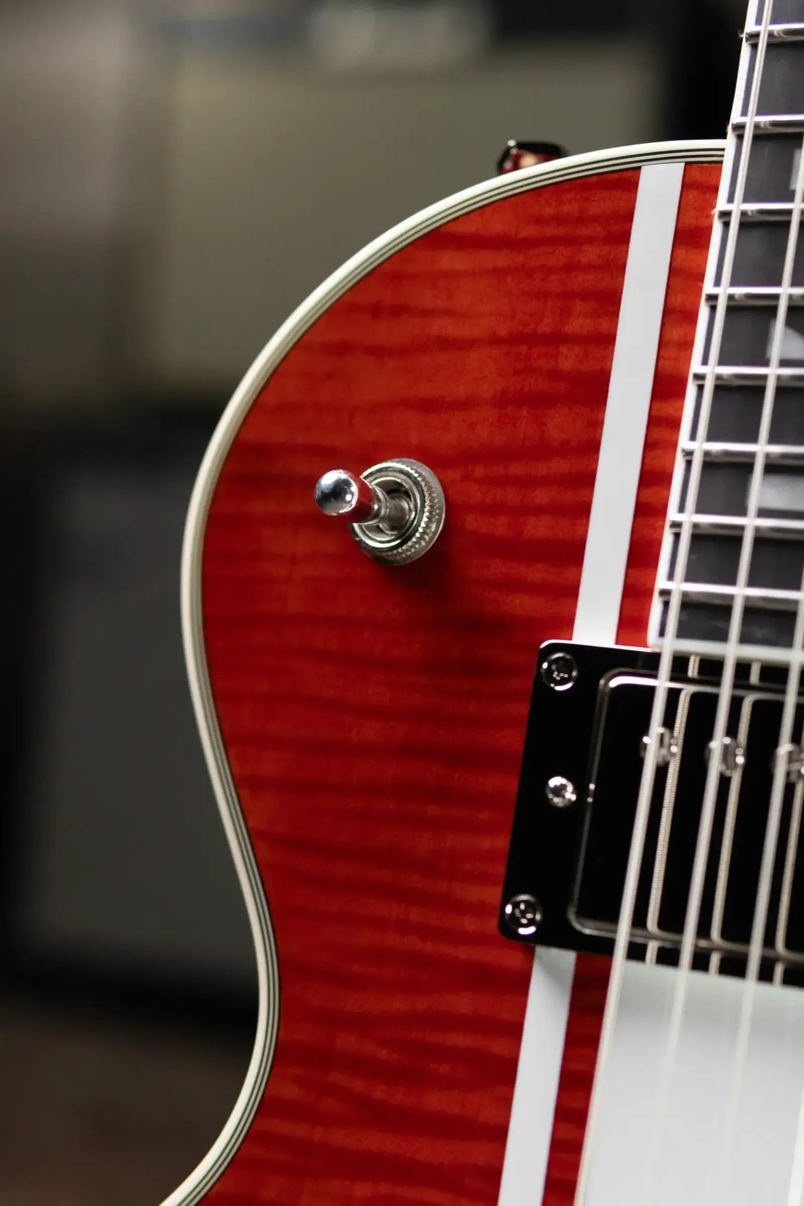 Epiphone Futura Les Paul Custom AAAA Figured Electric Guitar - Rally Red with Gig Bag
