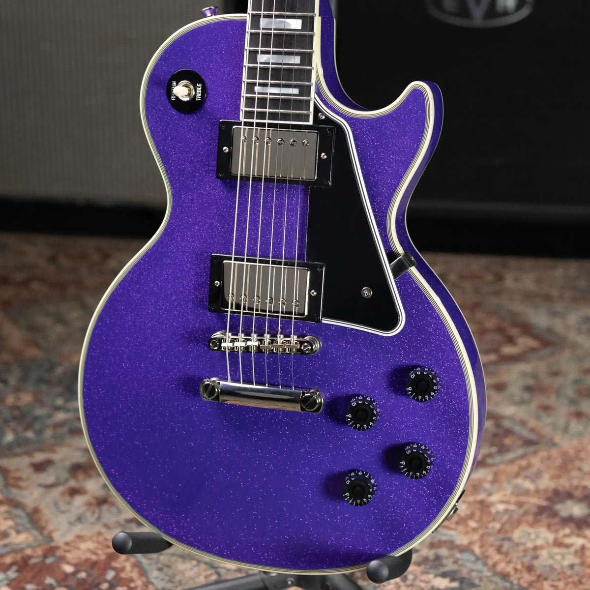Epiphone Inspired by Gibson Les Paul Custom Electric Guitar - Amethyst Sparkle with Hardshell Case