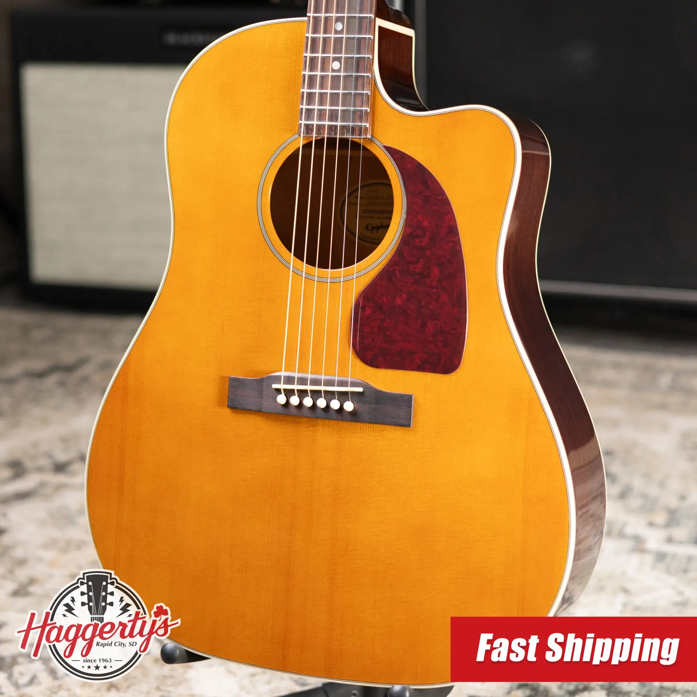 Epiphone J-45 Studio EC Acoustic/Electric Guitar - Antique Natural