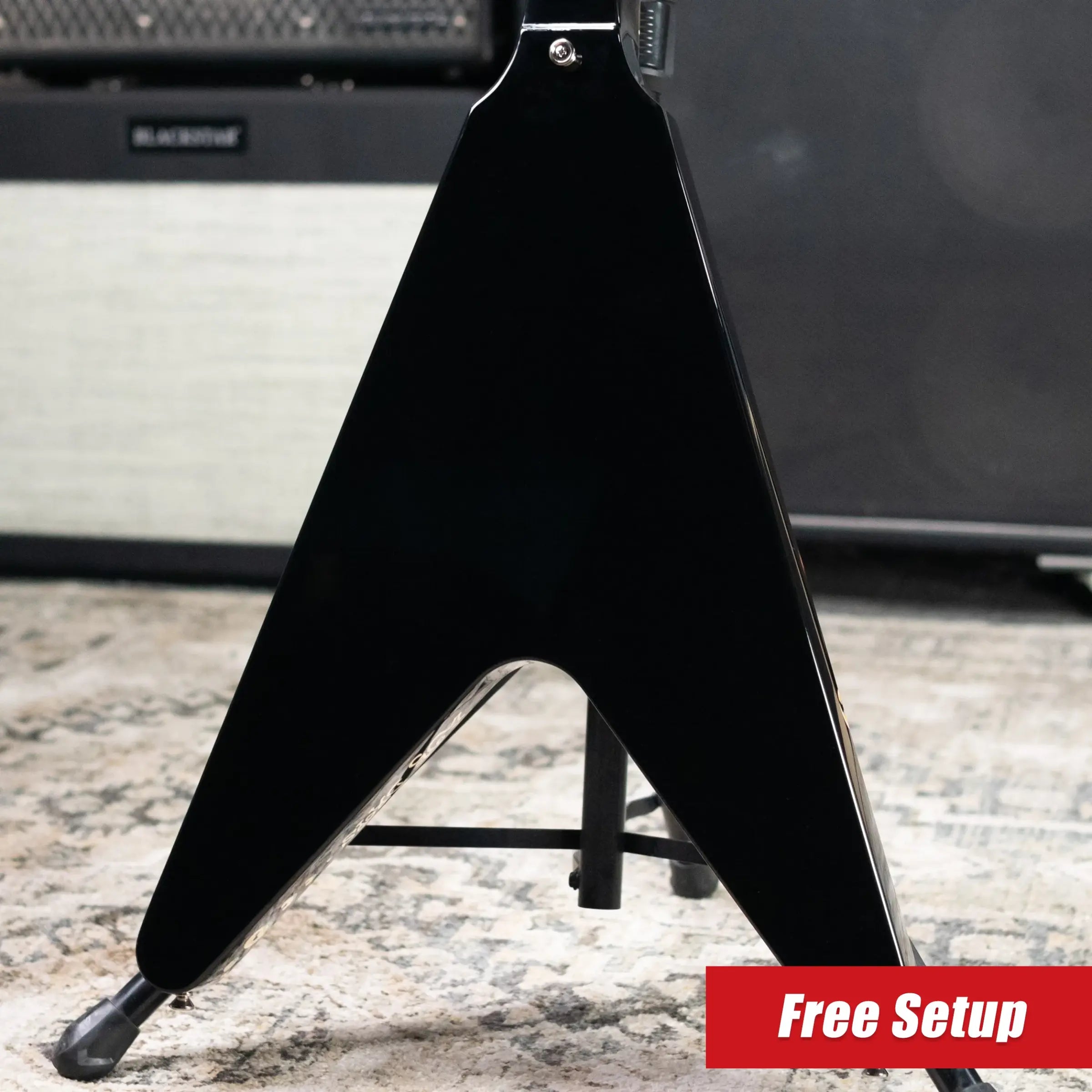 Epiphone Jimi Hendrix "Love Drops" Flying V Electric Guitar - Ebony with Hardshell Case - Floor Model