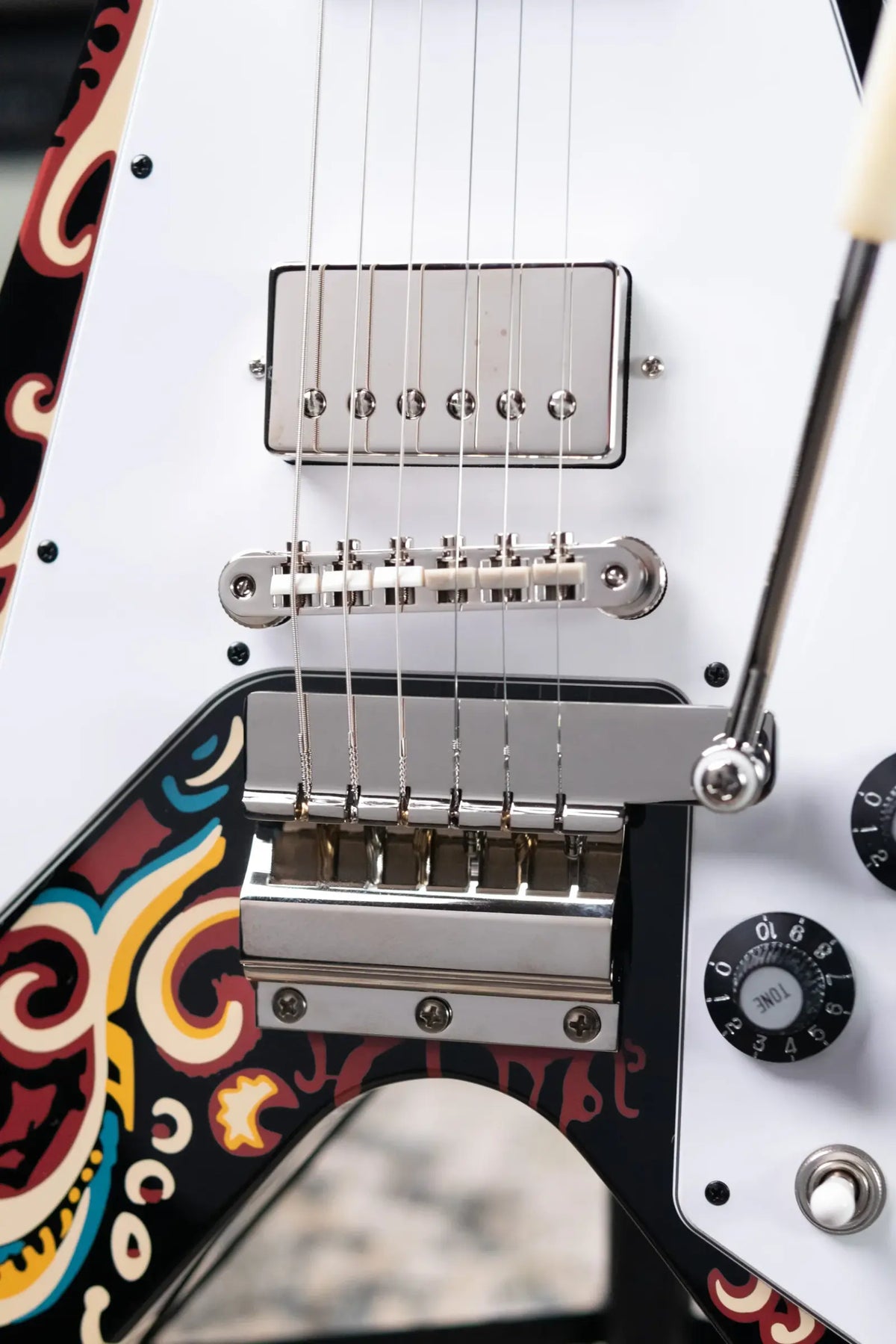 Epiphone Jimi Hendrix "Love Drops" Flying V Electric Guitar - Ebony with Hardshell Case - Floor Model