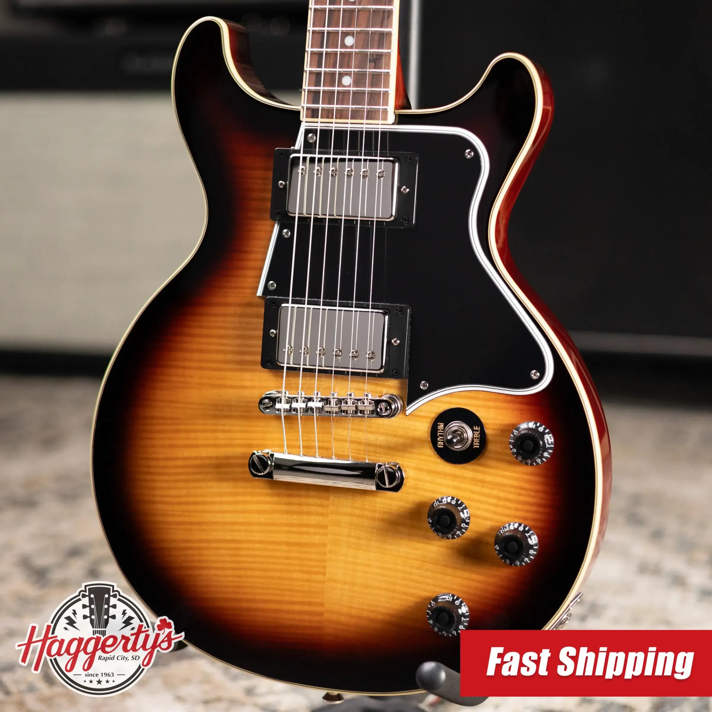 Epiphone Les Paul Special Double Cut Figured Electric Guitar - Bourbon Burst