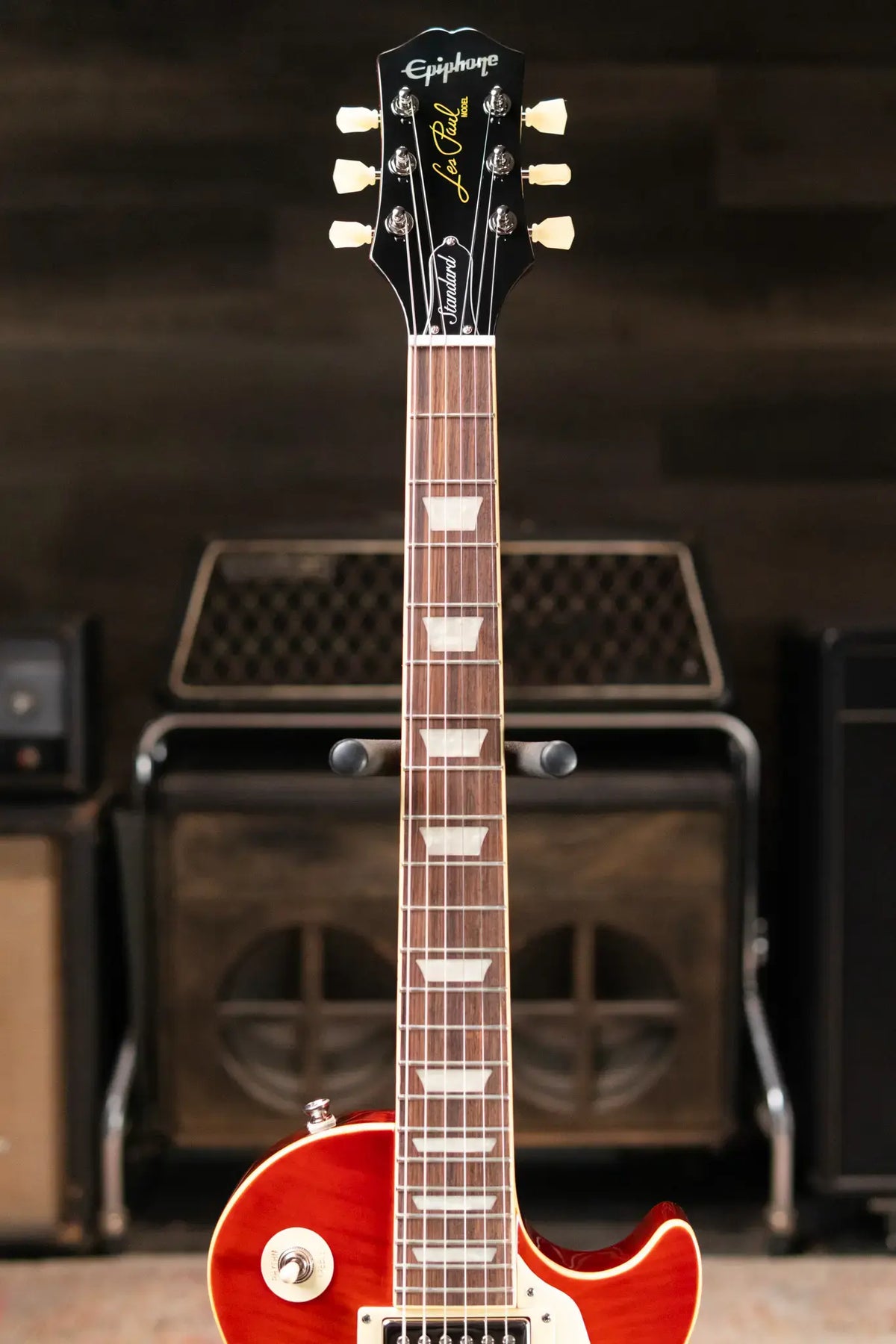 Epiphone Les Paul Standard 50s Figured Electric Guitar - Washed Cherry Sunburst with Gig Bag - Demo