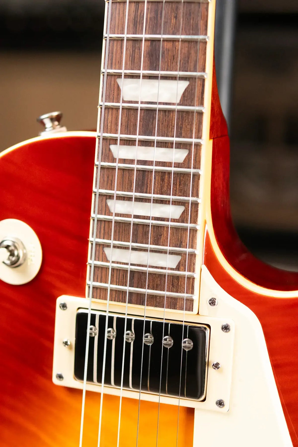 Epiphone Les Paul Standard 50s Figured Electric Guitar - Washed Cherry Sunburst with Gig Bag - Demo