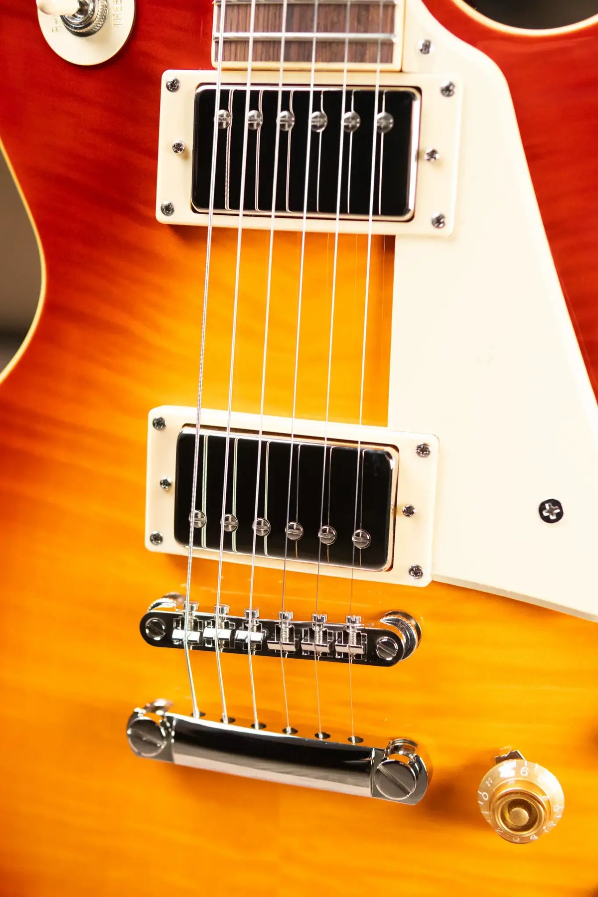 Epiphone Les Paul Standard 50s Figured Electric Guitar - Washed Cherry Sunburst with Gig Bag - Demo