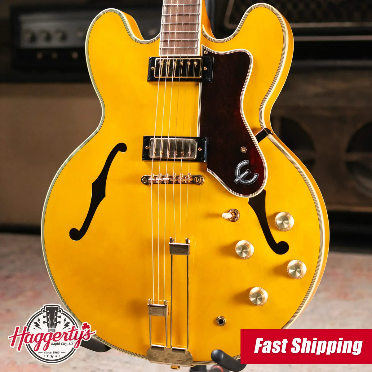 Epiphone Sheraton Semi-Hollow Electric Guitar - Natural with Gig Bag - Demo