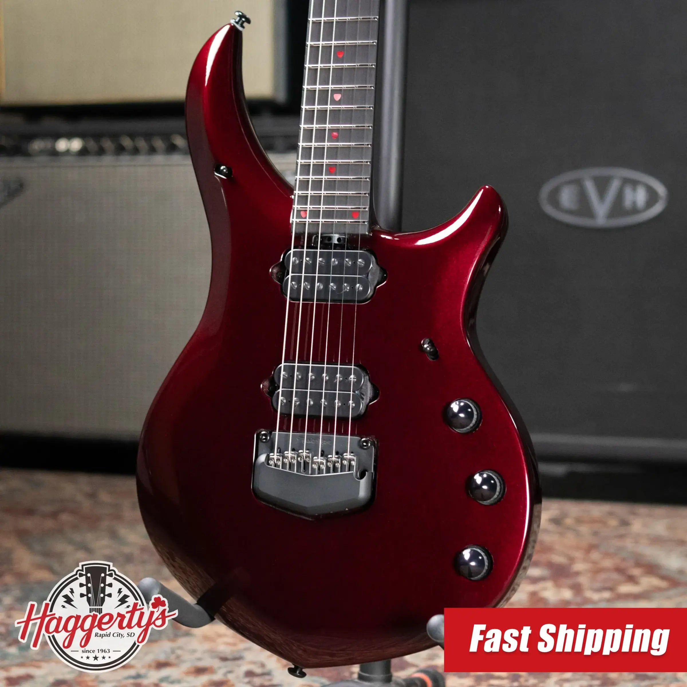 Ernie Ball Music Man Majesty 6 Premium Select Electric Guitar - Carnelian Red with Hard Bag