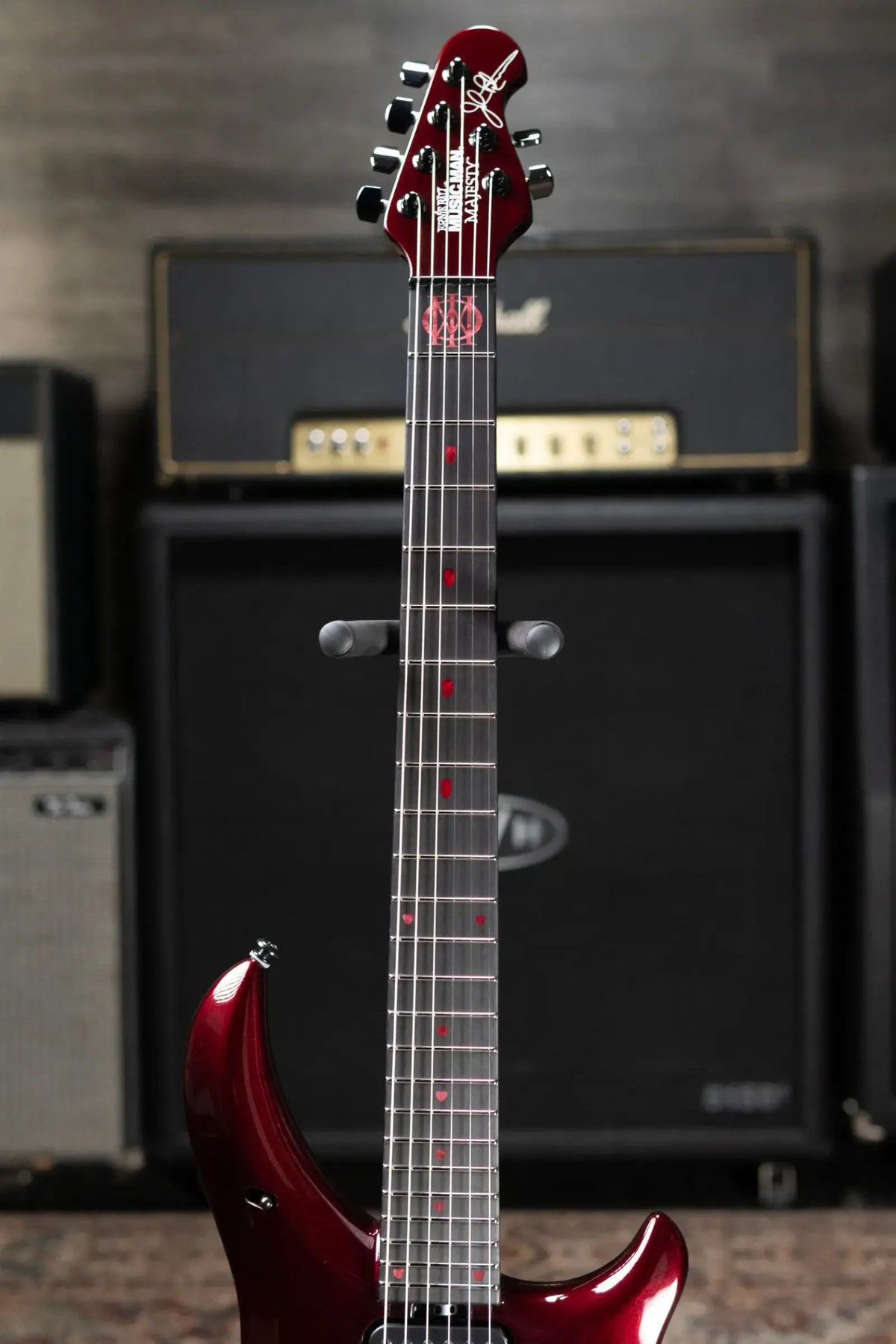 Ernie Ball Music Man Majesty 6 Premium Select Electric Guitar - Carnelian Red with Hard Bag