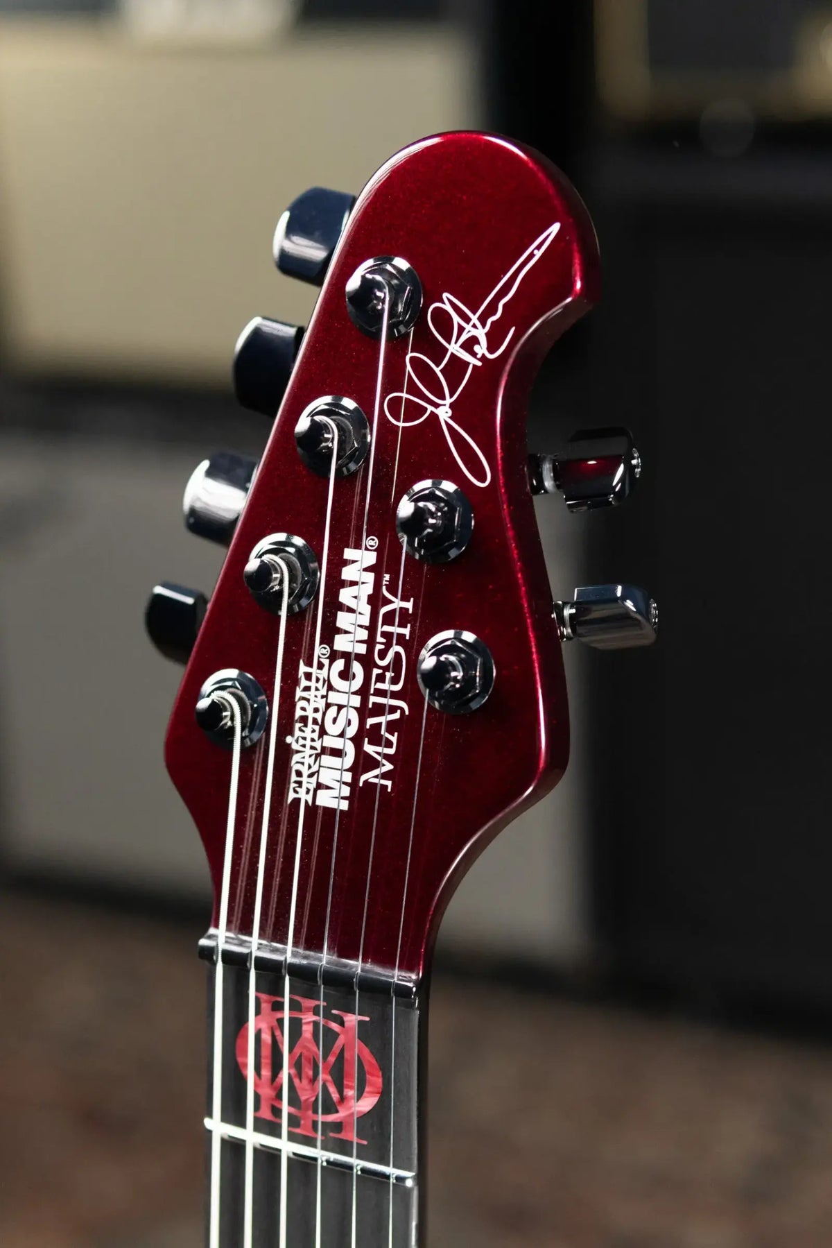 Ernie Ball Music Man Majesty 6 Premium Select Electric Guitar - Carnelian Red with Hard Bag