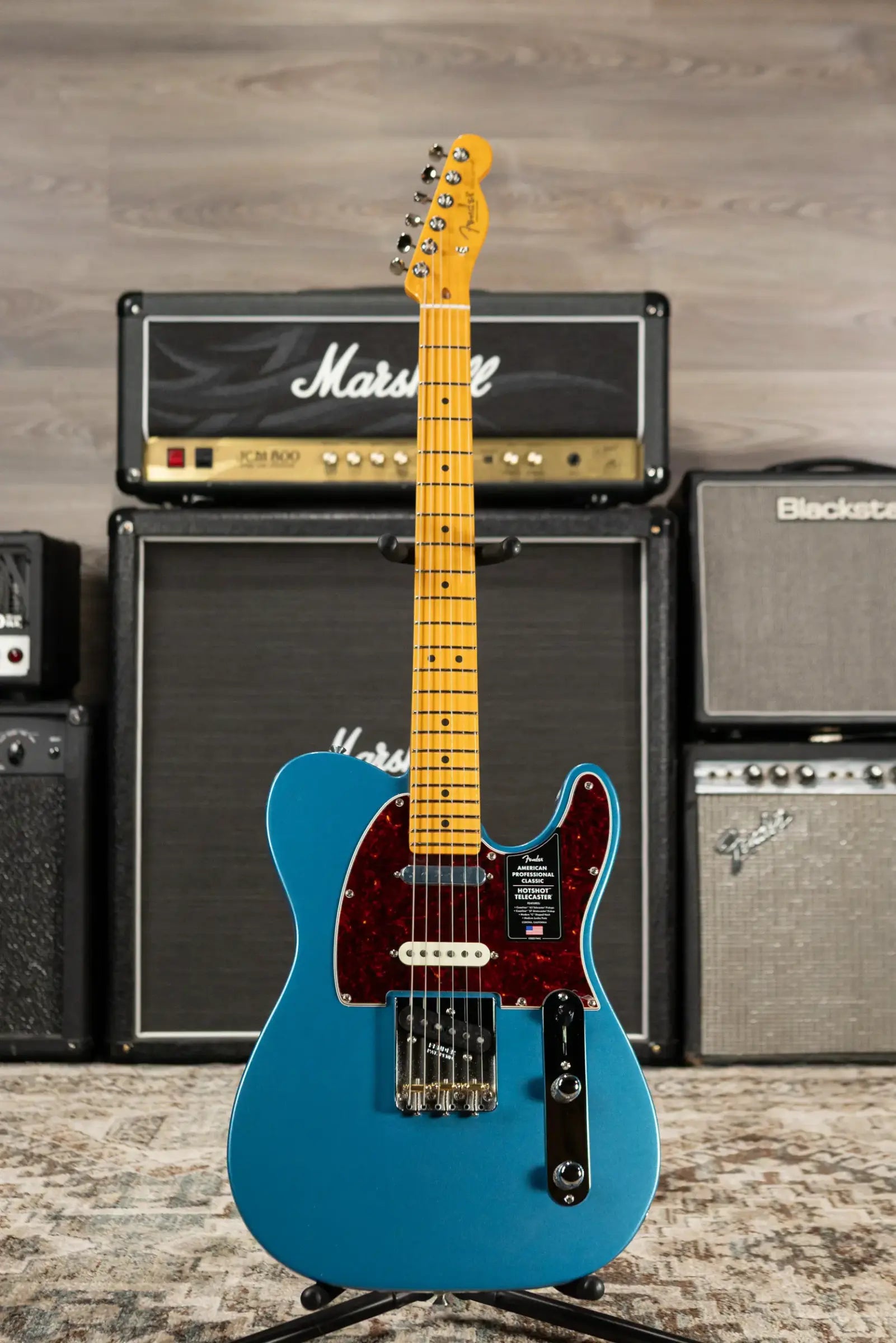 Fender American Professional Classic Hotshot Telecaster Electric Guitar - Faded Lake Placid Blue with Gig Bag