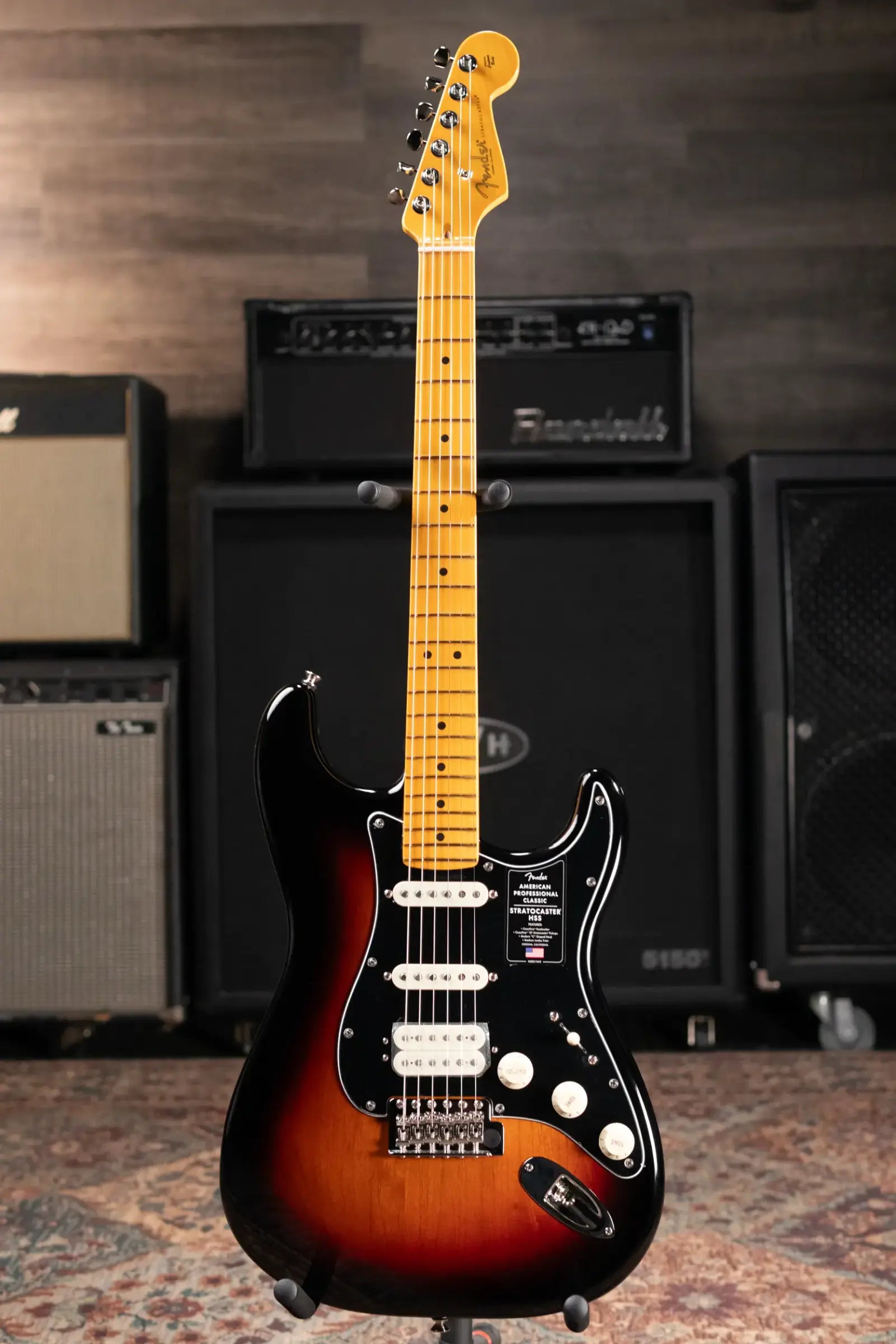 Fender American Professional Classic Stratocaster HSS Electric Guitar - 3-Color Sunburst with Gig Bag