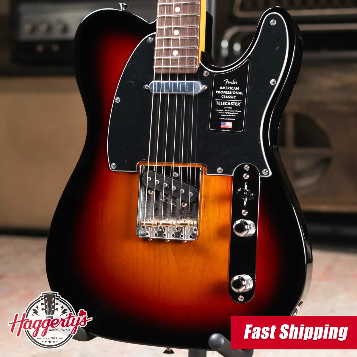 Fender American Professional Classic Telecaster Electric Guitar - 3-Color Sunburst with Gig Bag - Demo