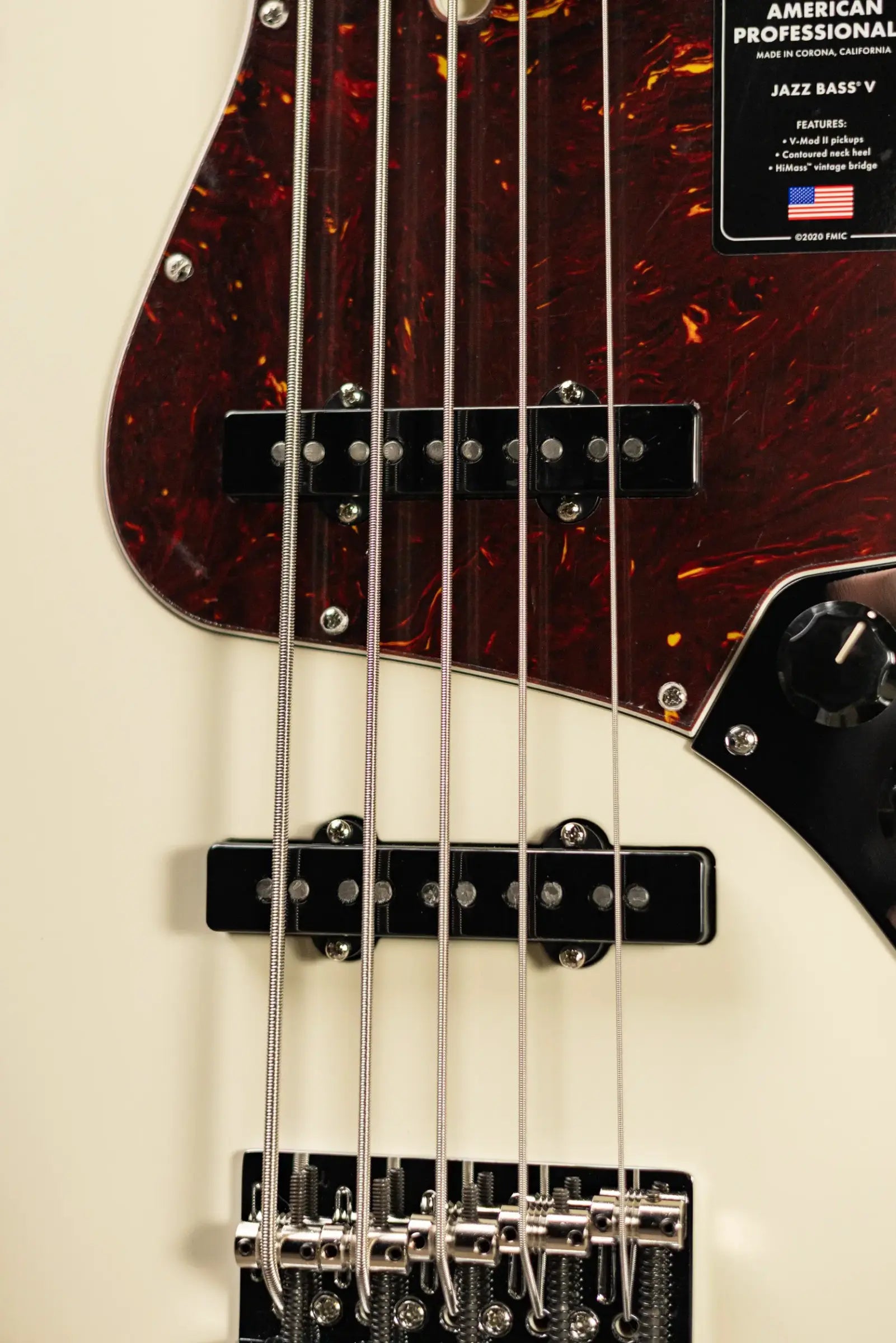 Fender American Professional II Jazz Bass V - Olympic White with Hardshell Case