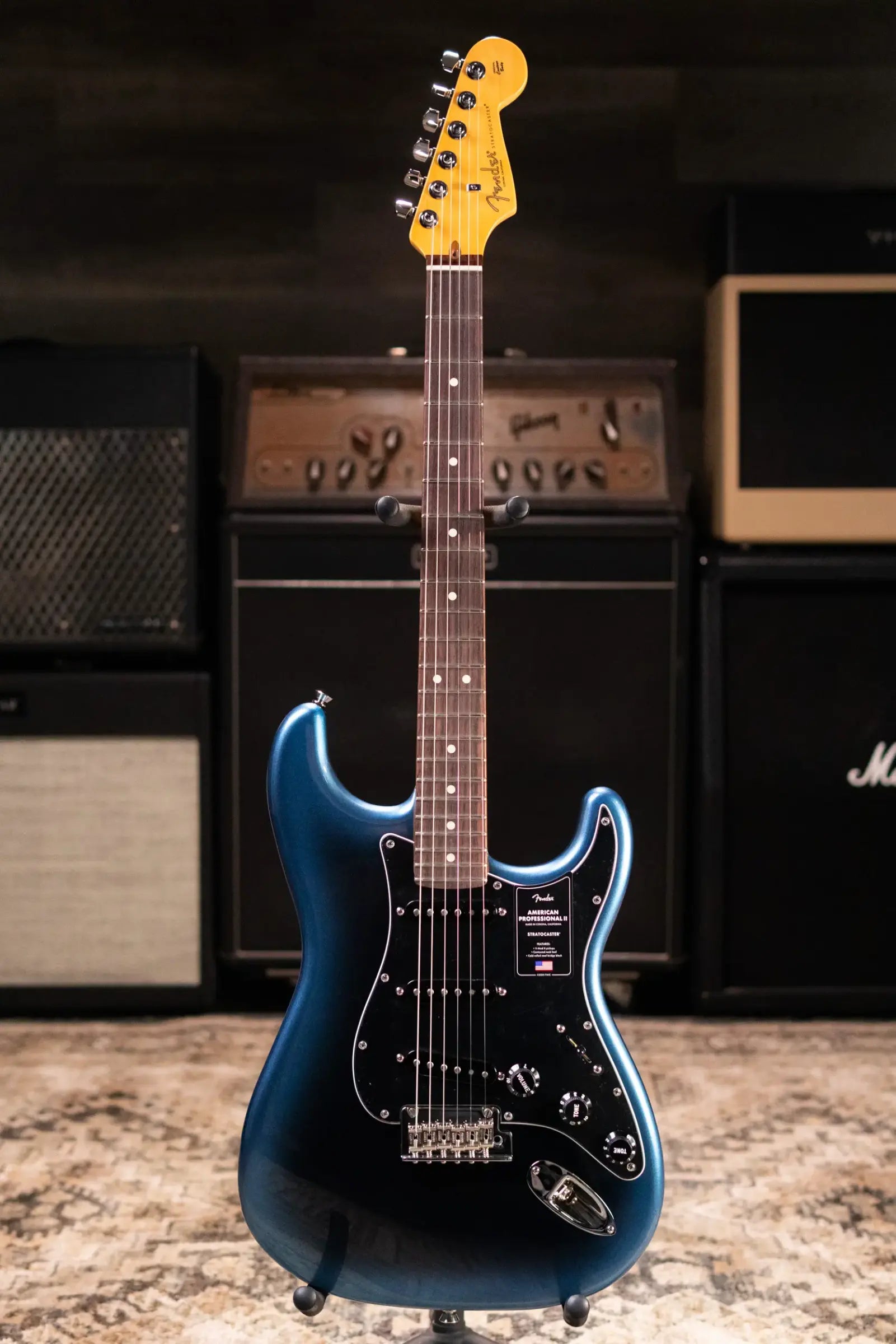 Fender American Professional II Stratocaster Electric Guitar - Dark Night with Hardshell Case
