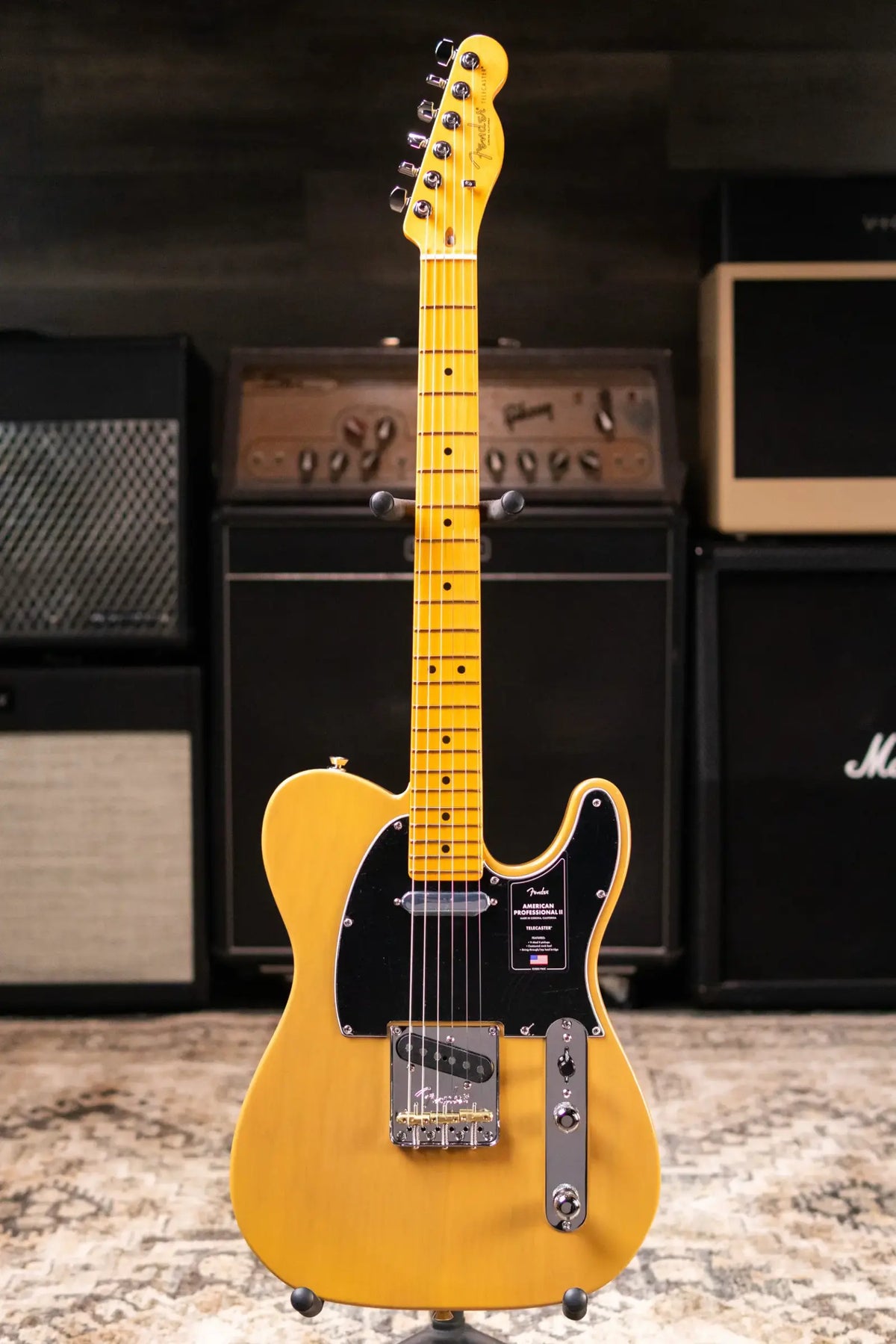 Fender American Professional II Telecaster Electric Guitar - Butterscotch Blonde with Hardshell Case - Demo