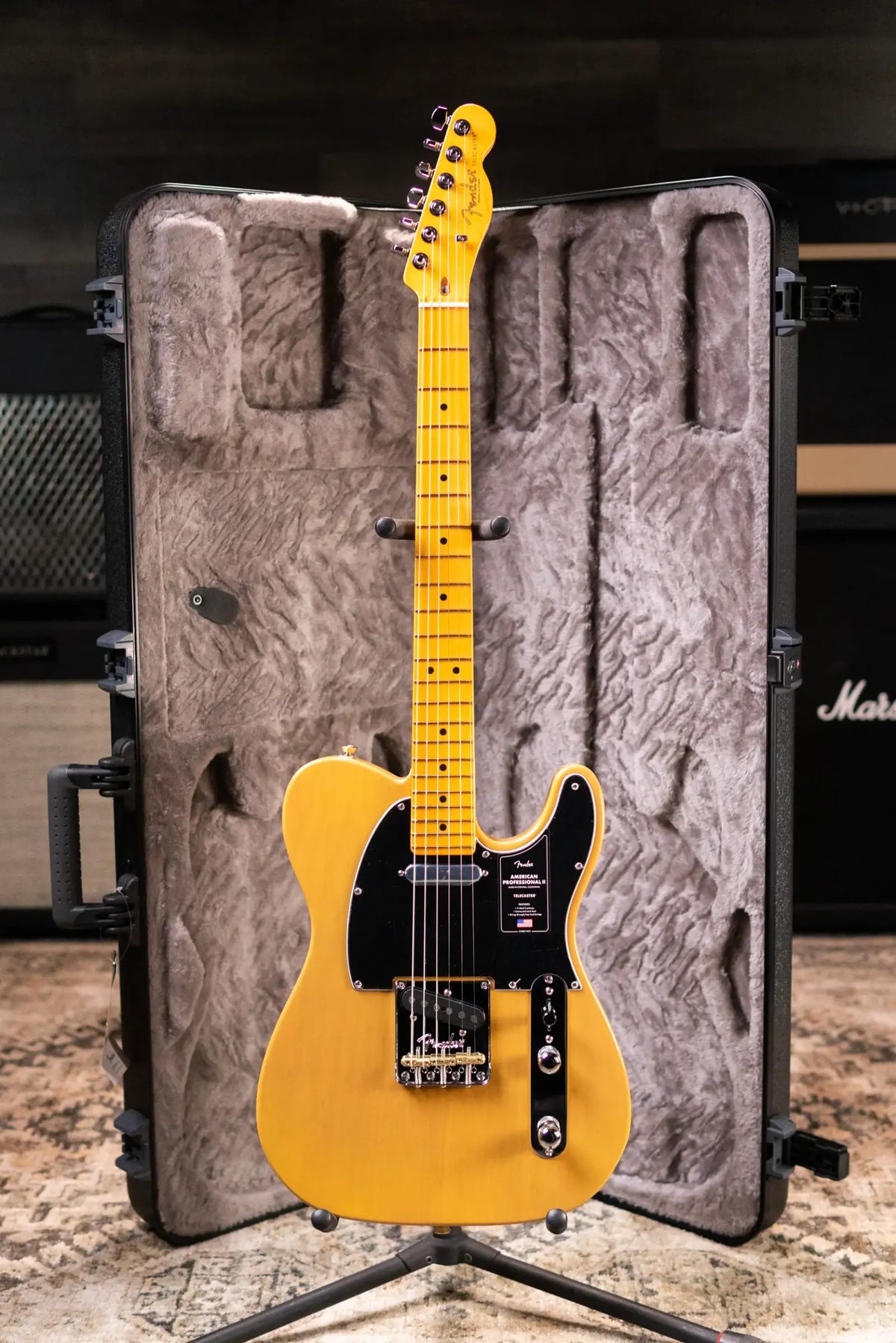Fender American Professional II Telecaster Electric Guitar - Butterscotch Blonde with Hardshell Case - Demo