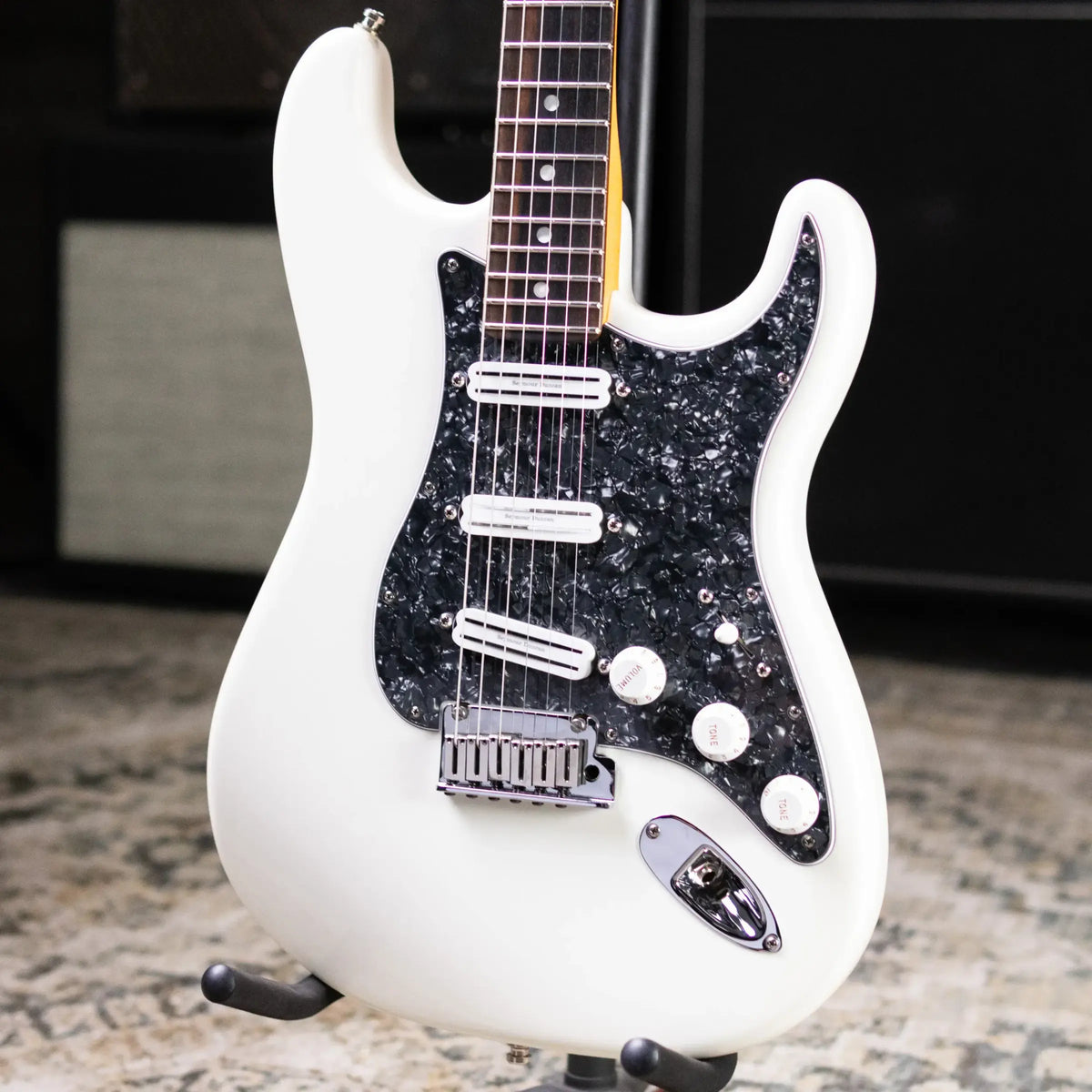 Fender American Ultra Stratocaster Electric Guitar - Arctic Pearl with Upgraded Pickups - Used