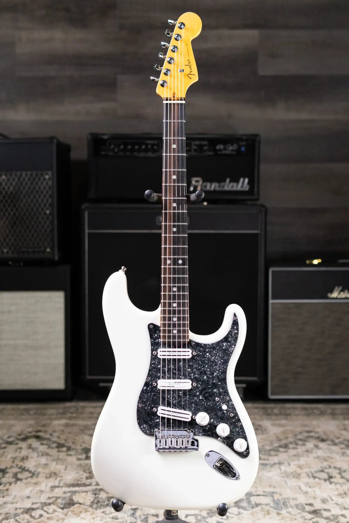 Fender American Ultra Stratocaster Electric Guitar - Arctic Pearl with Upgraded Pickups - Used