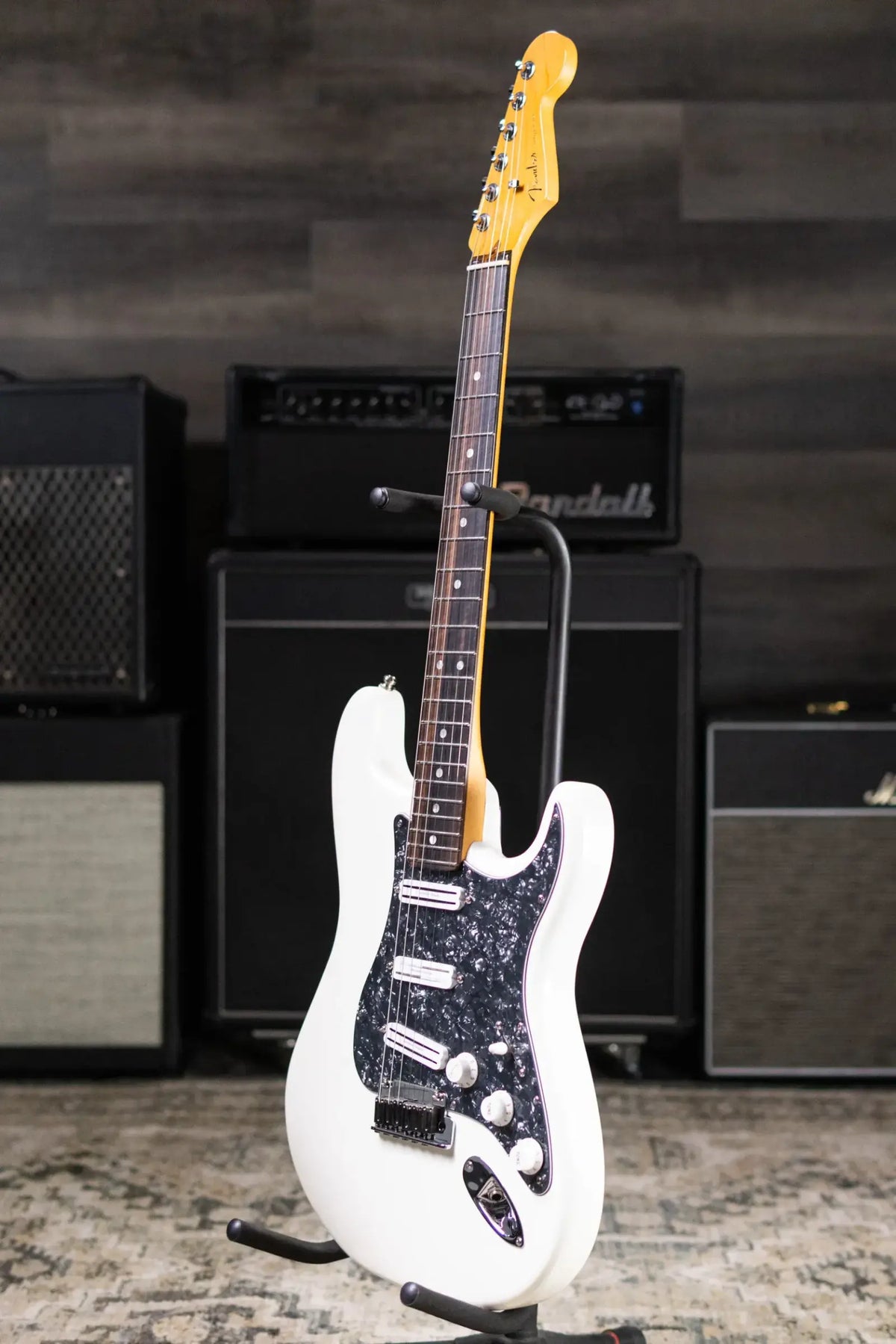Fender American Ultra Stratocaster Electric Guitar - Arctic Pearl with Upgraded Pickups - Used