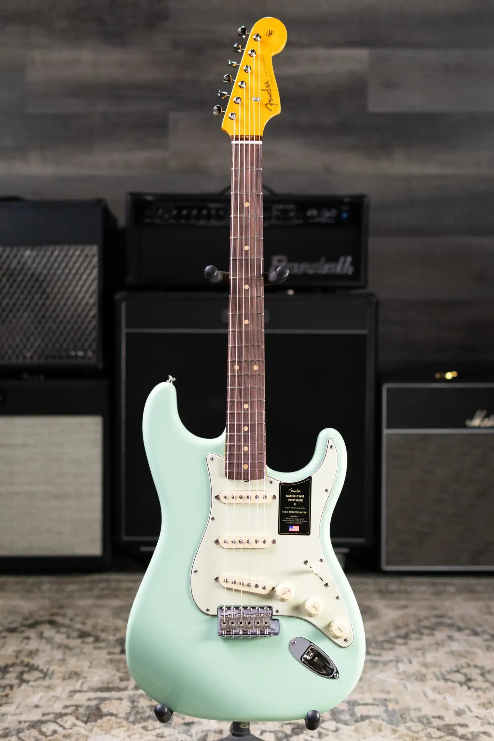 Fender American Vintage II 1961 Stratocaster Electric Guitar - Surf Green with Hardshell Case