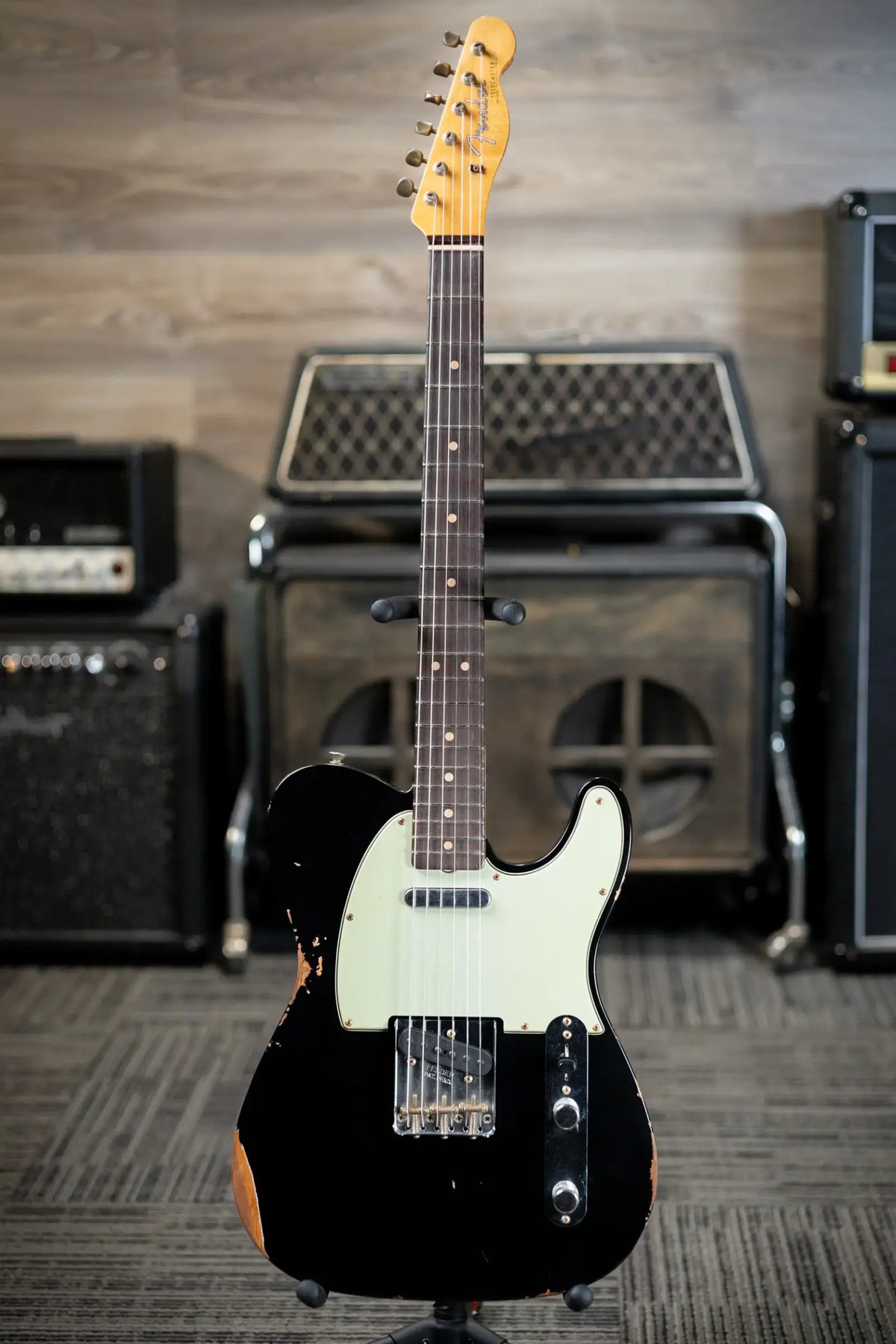 Fender Custom Shop LR25 1963 Telecaster Electric Guitar - Relic Black with Hardshell Case