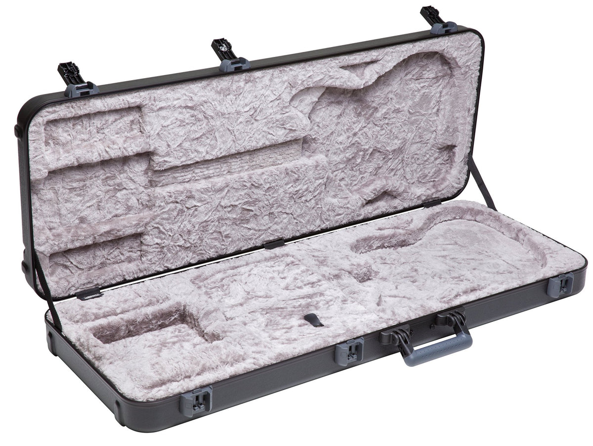 Fender Deluxe Molded ABS JaguarJazzmaster Guitar Case Black open