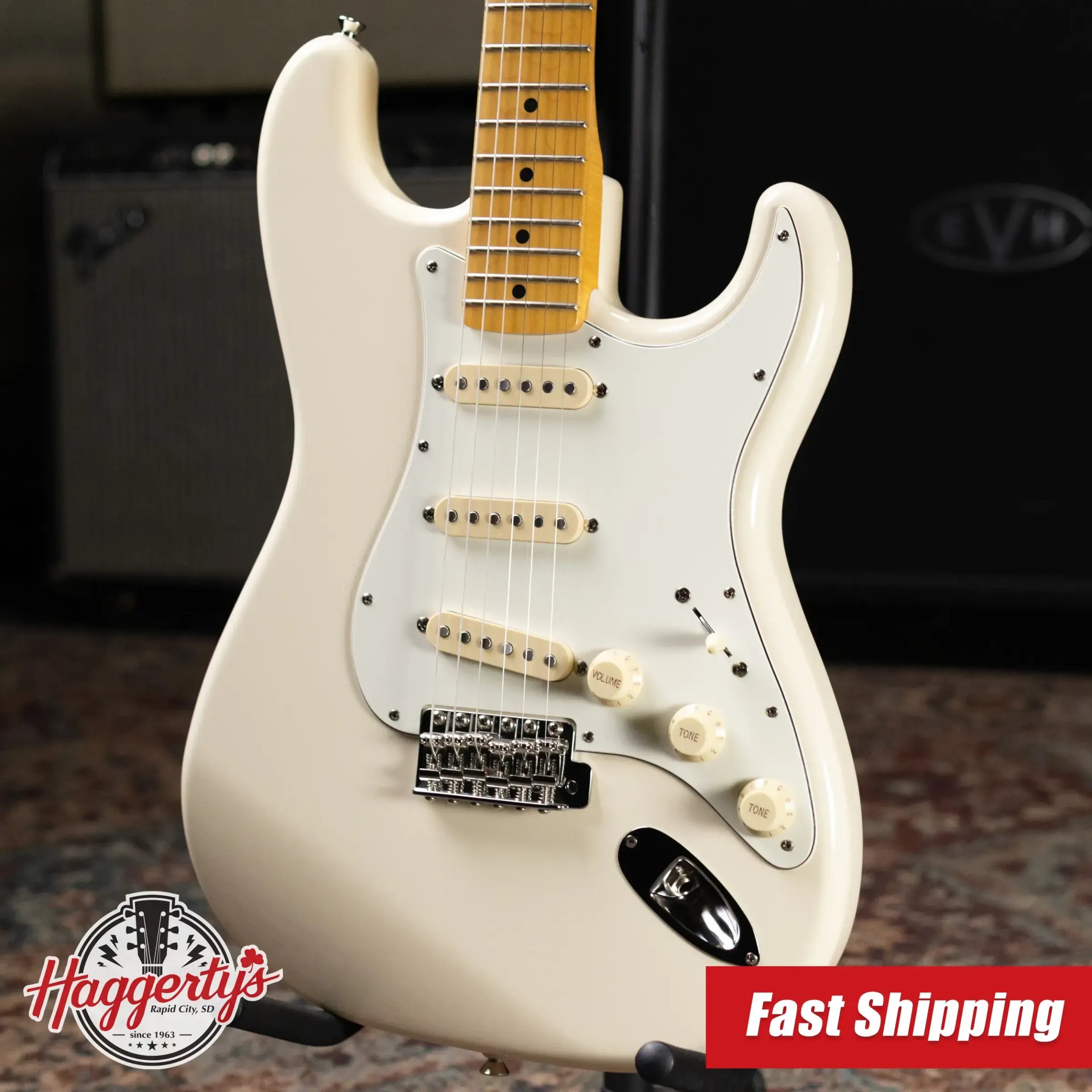 Fender JV Modified 60's Stratocaster Electric Guitar - Olympic White with Gig Bag - Used