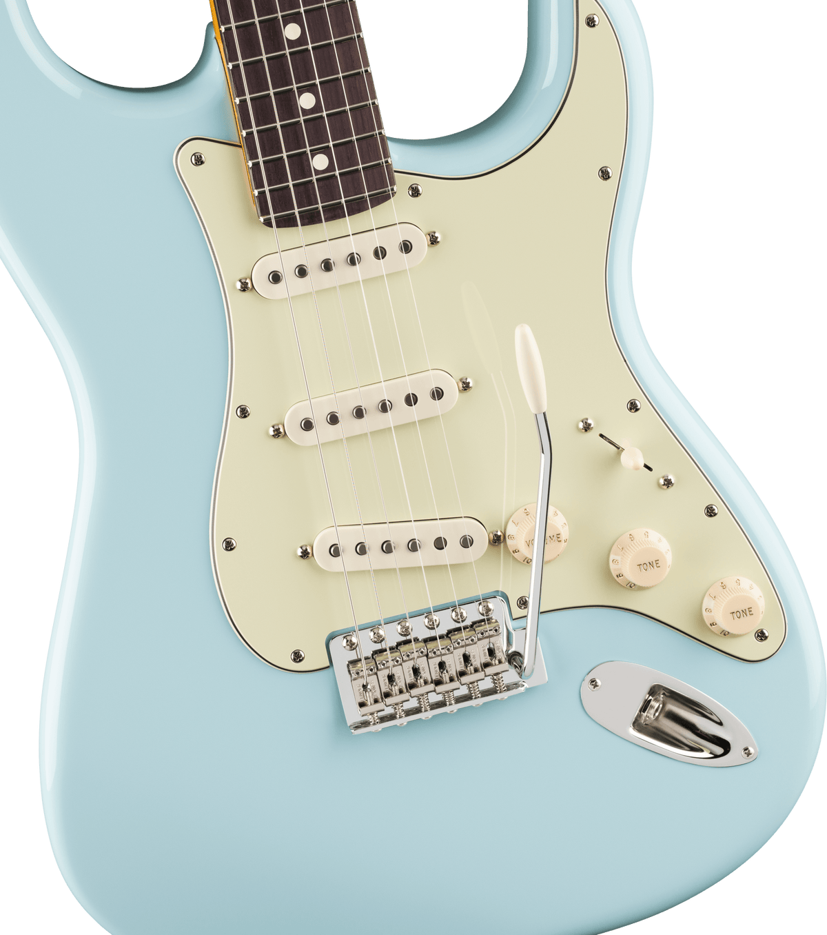 Fender Limited Edition American Professional Classic Stratocaster Electric Guitar Featuring the Fender Silent System - Daphne Blue with Gig Bag