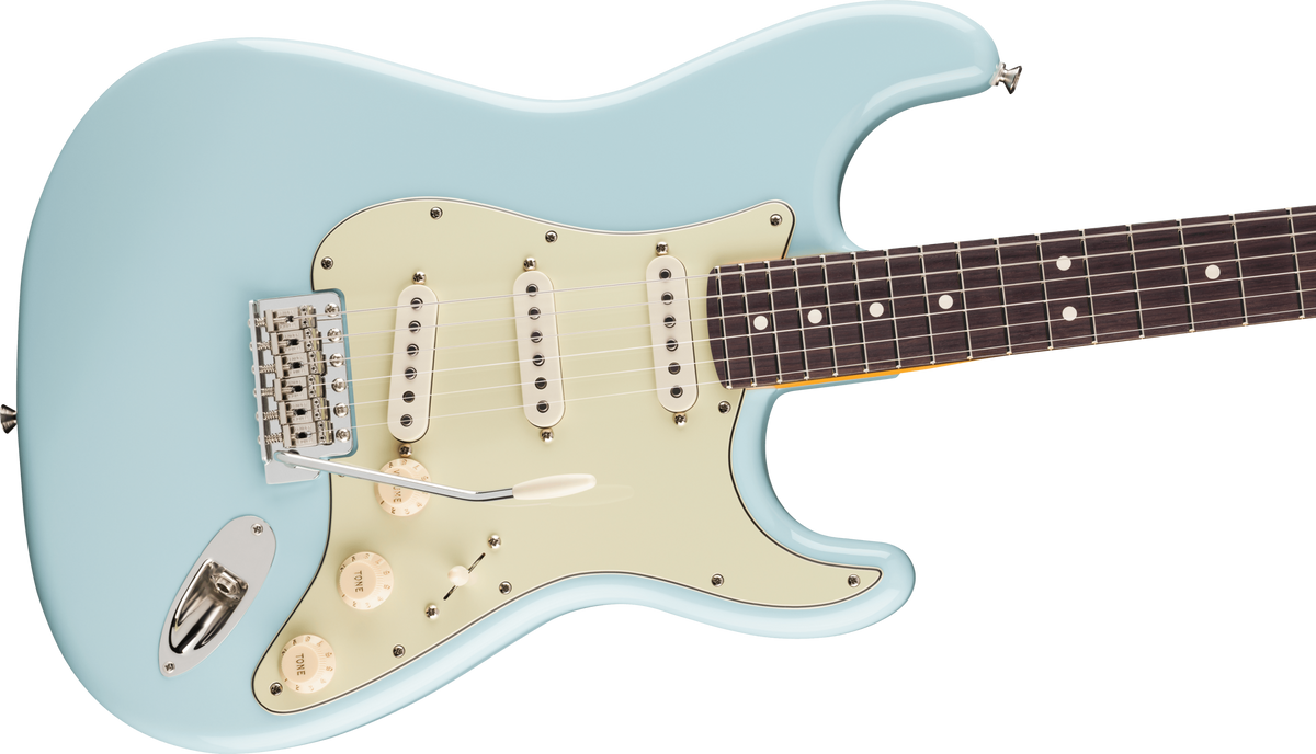 Fender Limited Edition American Professional Classic Stratocaster Electric Guitar Featuring the Fender Silent System - Daphne Blue with Gig Bag