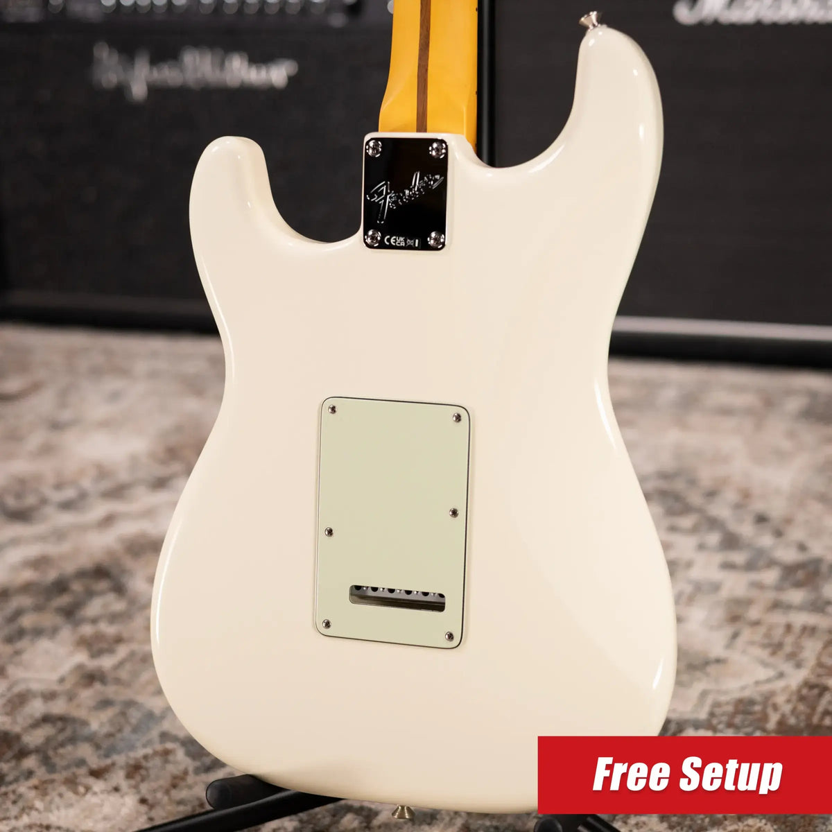 Fender Limited Edition American Professional Classic Stratocaster Electric Guitar - Featuring the Silent System - Olympic White with Gig Bag