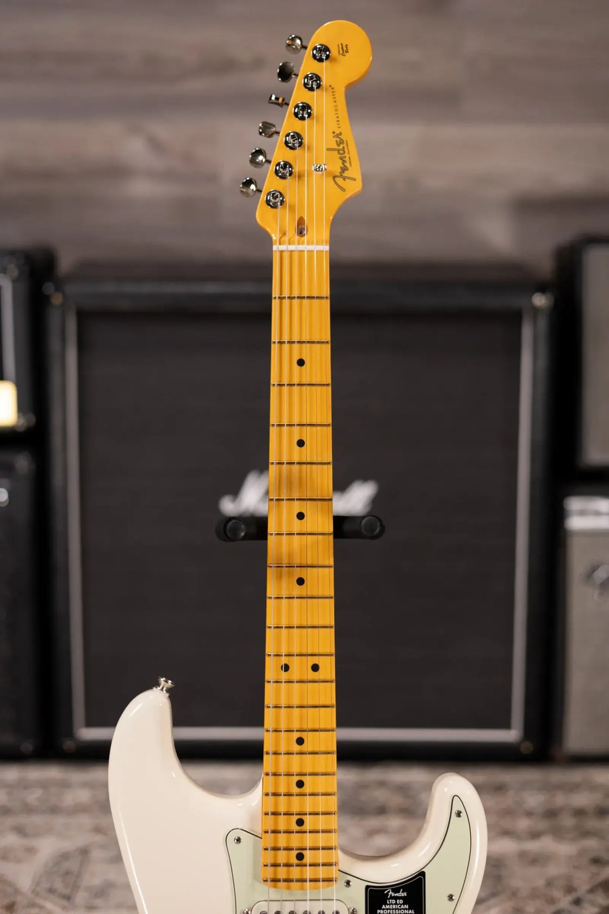 Fender Limited Edition American Professional Classic Stratocaster Electric Guitar - Featuring the Silent System - Olympic White with Gig Bag