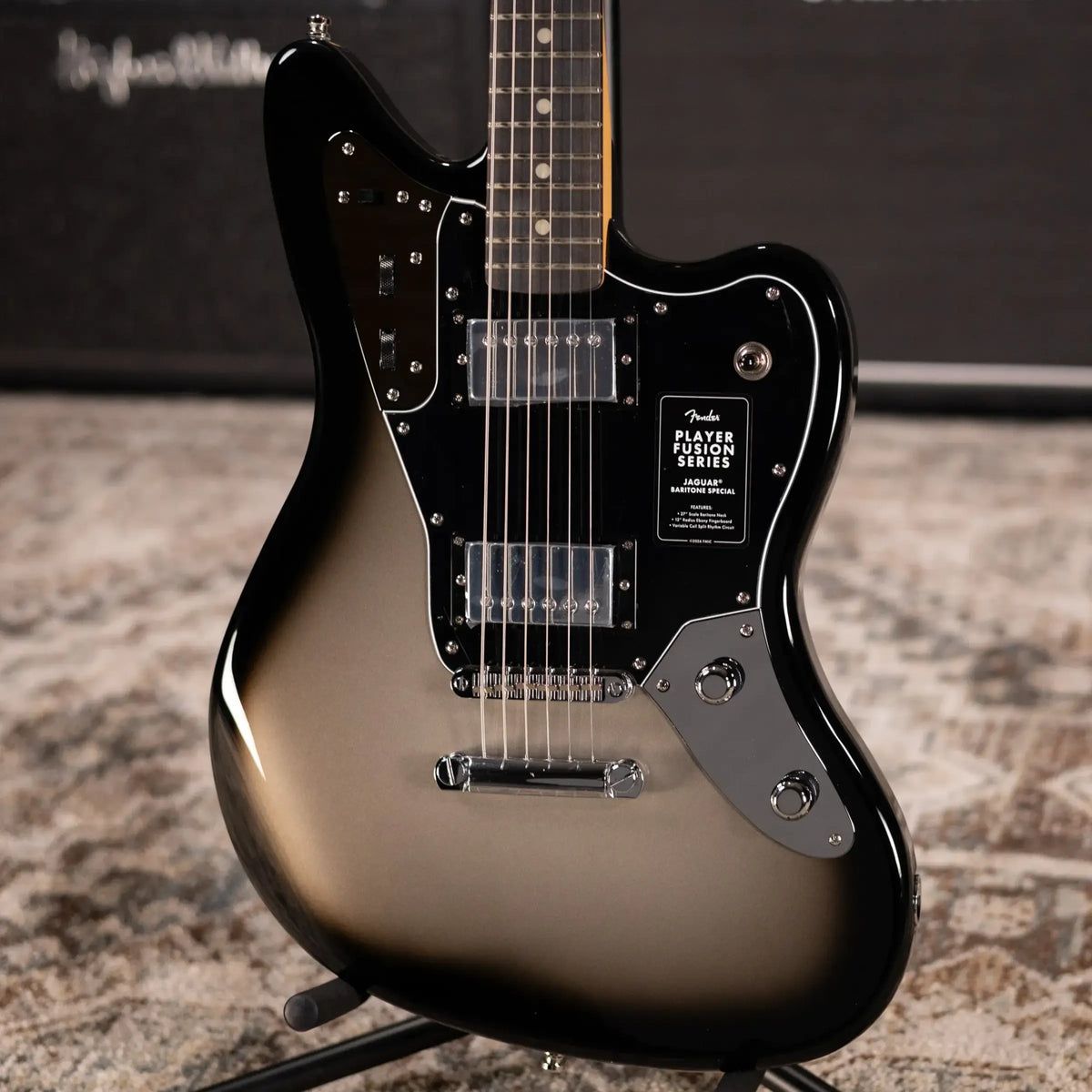 Fender Limited Edition Player Fusion Jaguar Baritone Special Electric Guitar - Silverburst with Gig Bag