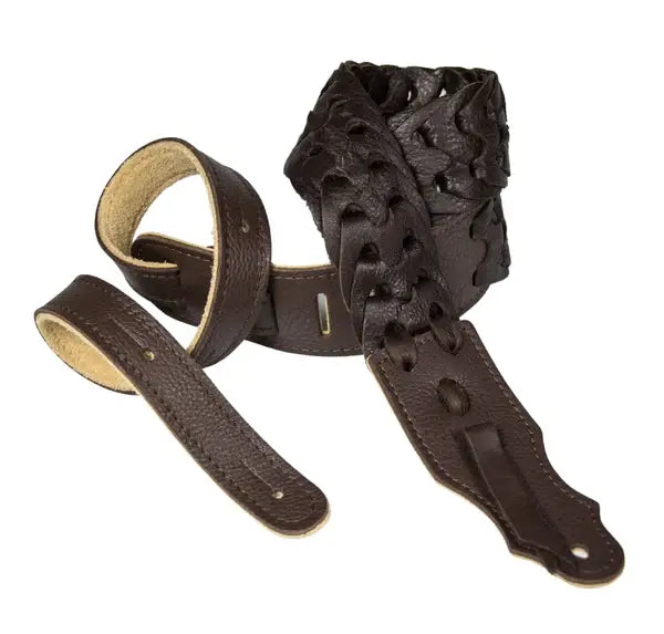 Franklin Straps 2" Link Glove Leather Series Guitar Strap - Chocolate Leather Links