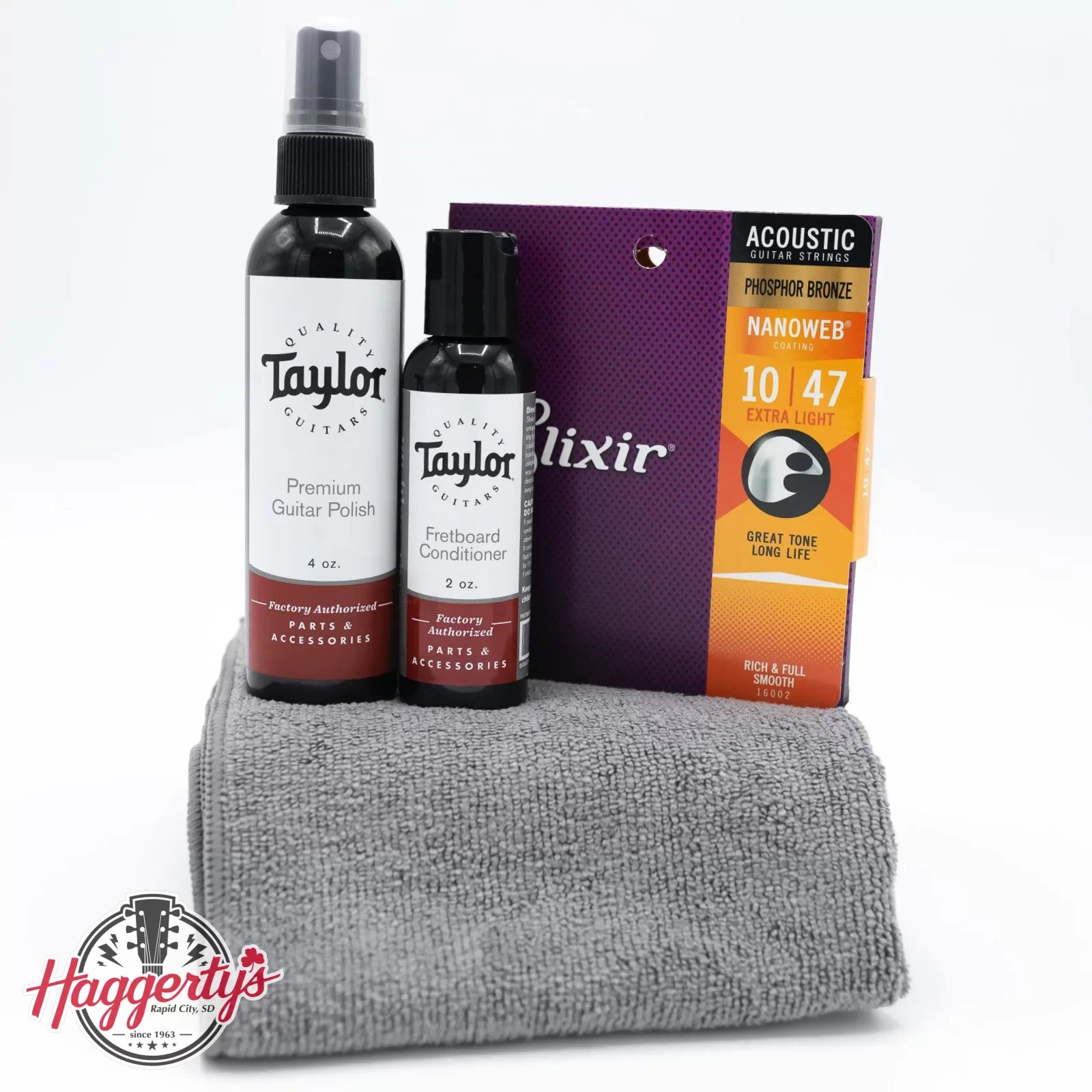 Taylor Gloss Guitar Cleaner Bundle w/ Elixir 10-47 Extra Lights