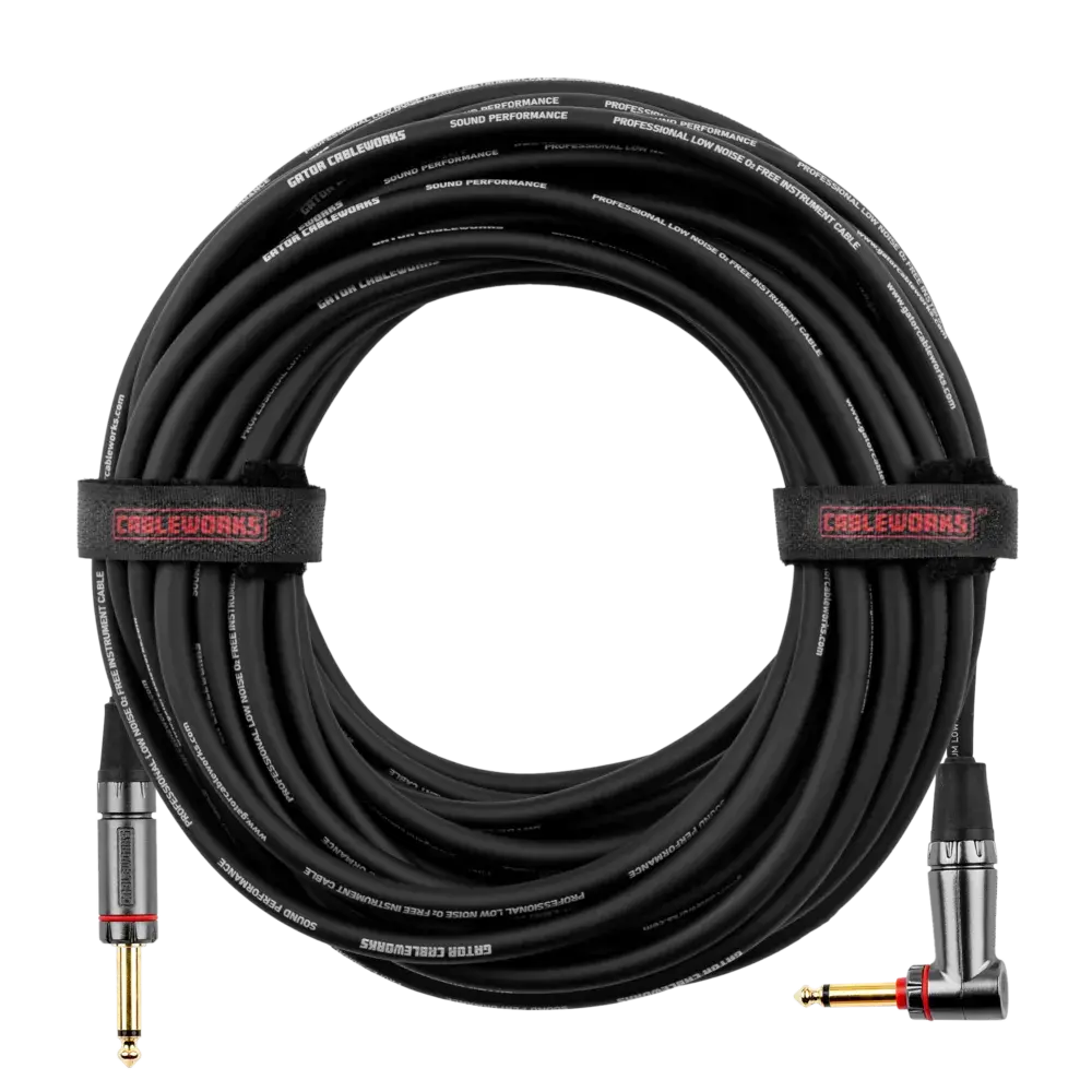 Gator Cableworks Headliner Series Instrument Cable - 10ft - Quiet Connect - Right Angle