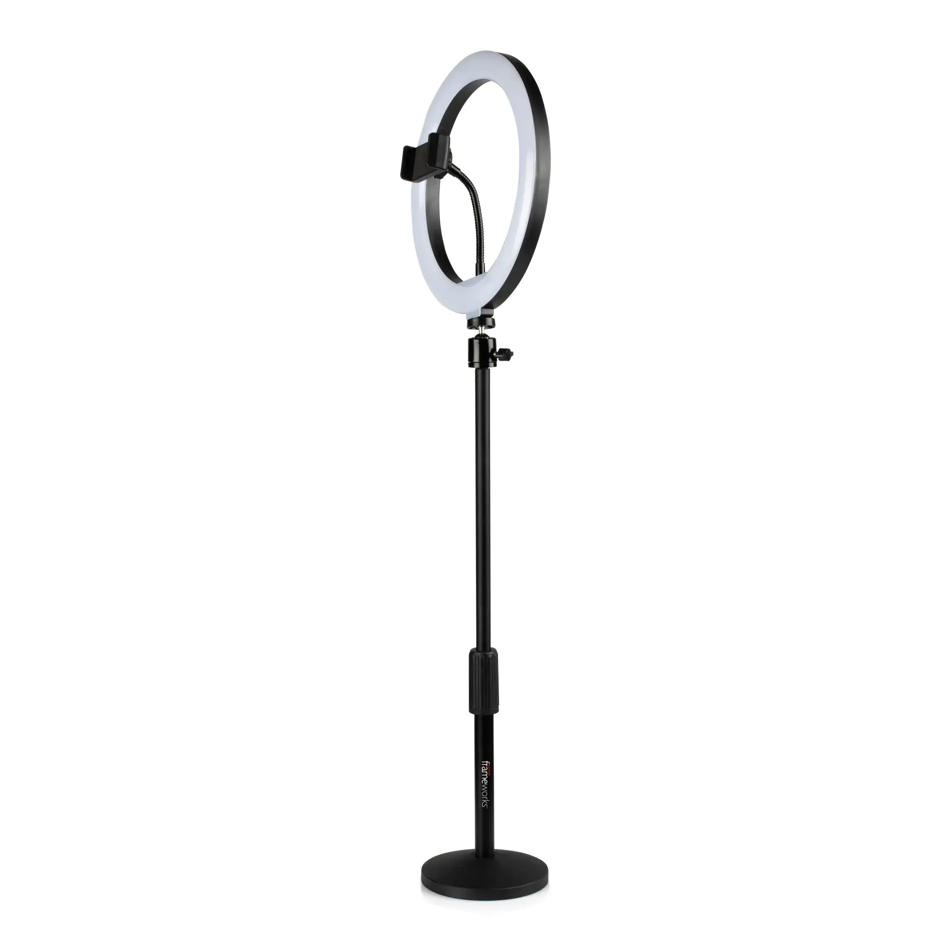 Gator Ring Light Round Base Desktop Stand With Phone Clamp