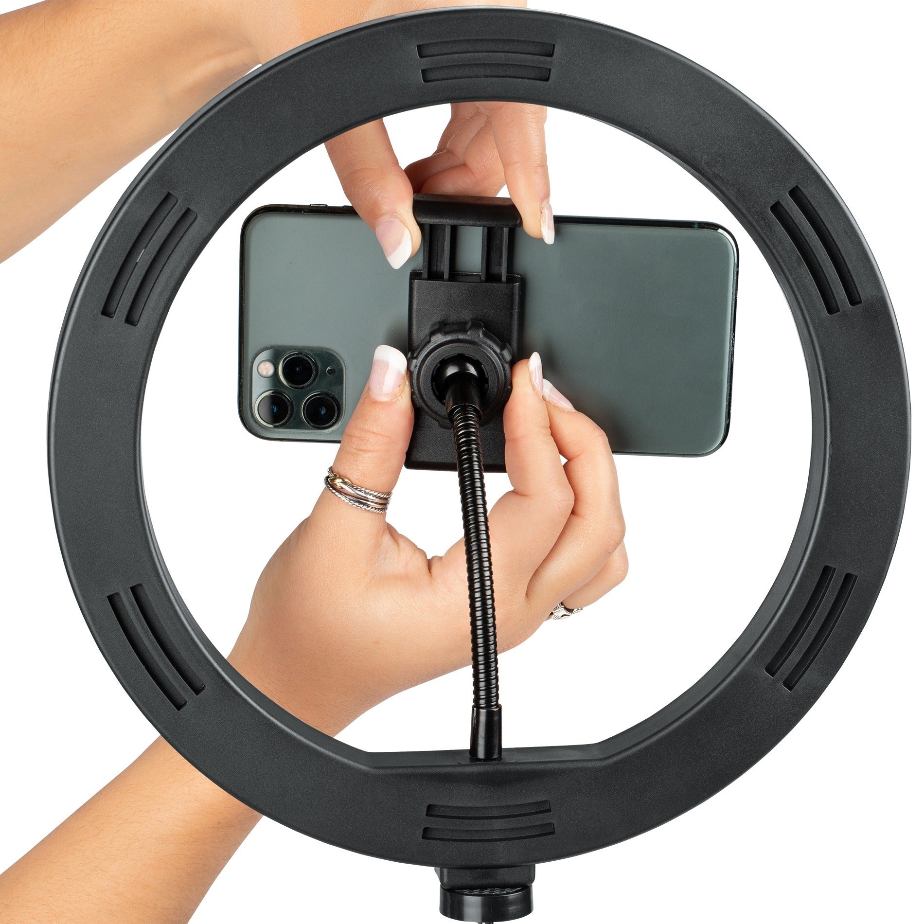 Gator Ring Light Round Base Desktop Stand With Phone Clamp