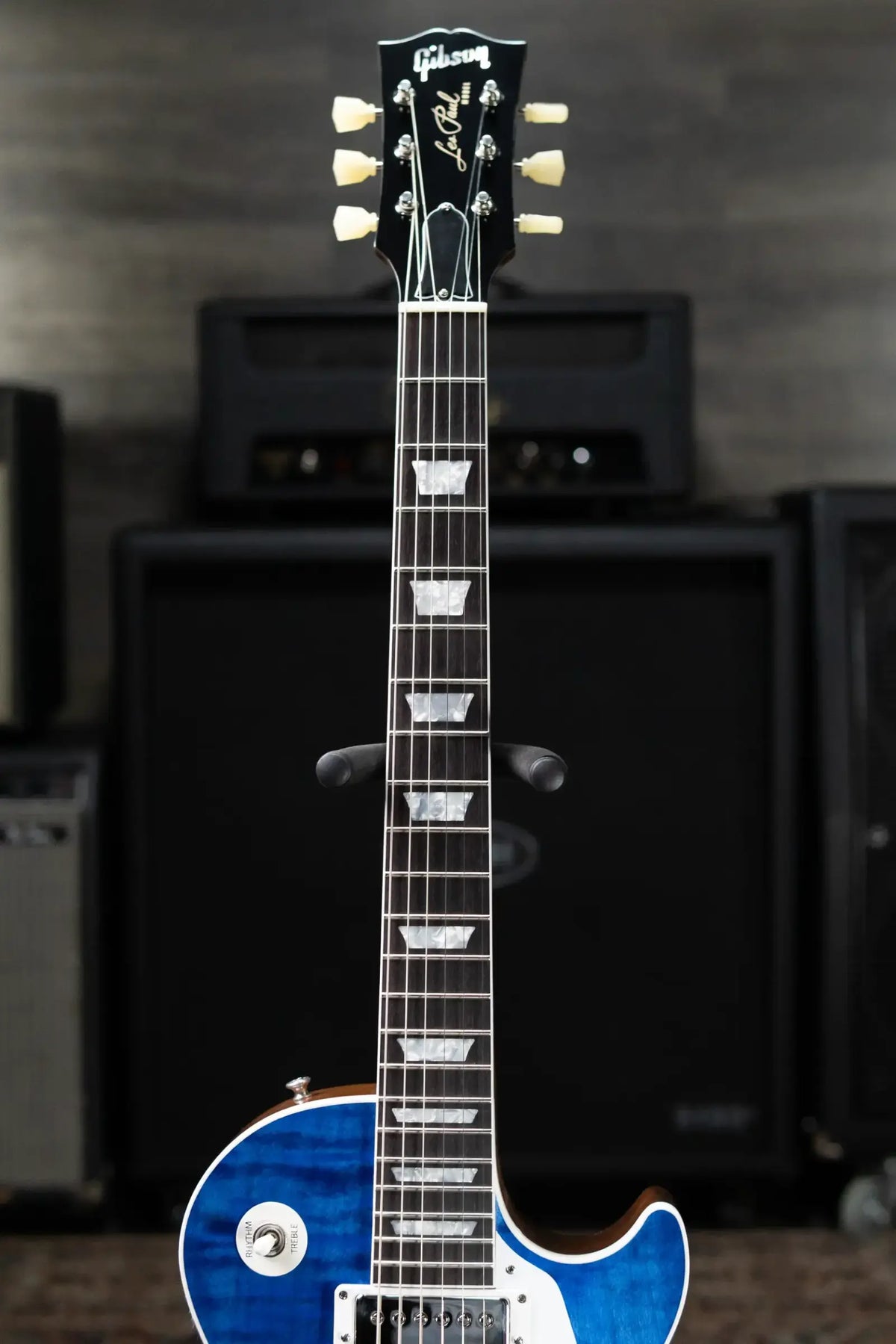 Gibson Custom Les Paul Standard Electric Guitar - Trans Blue with Hardshell Case