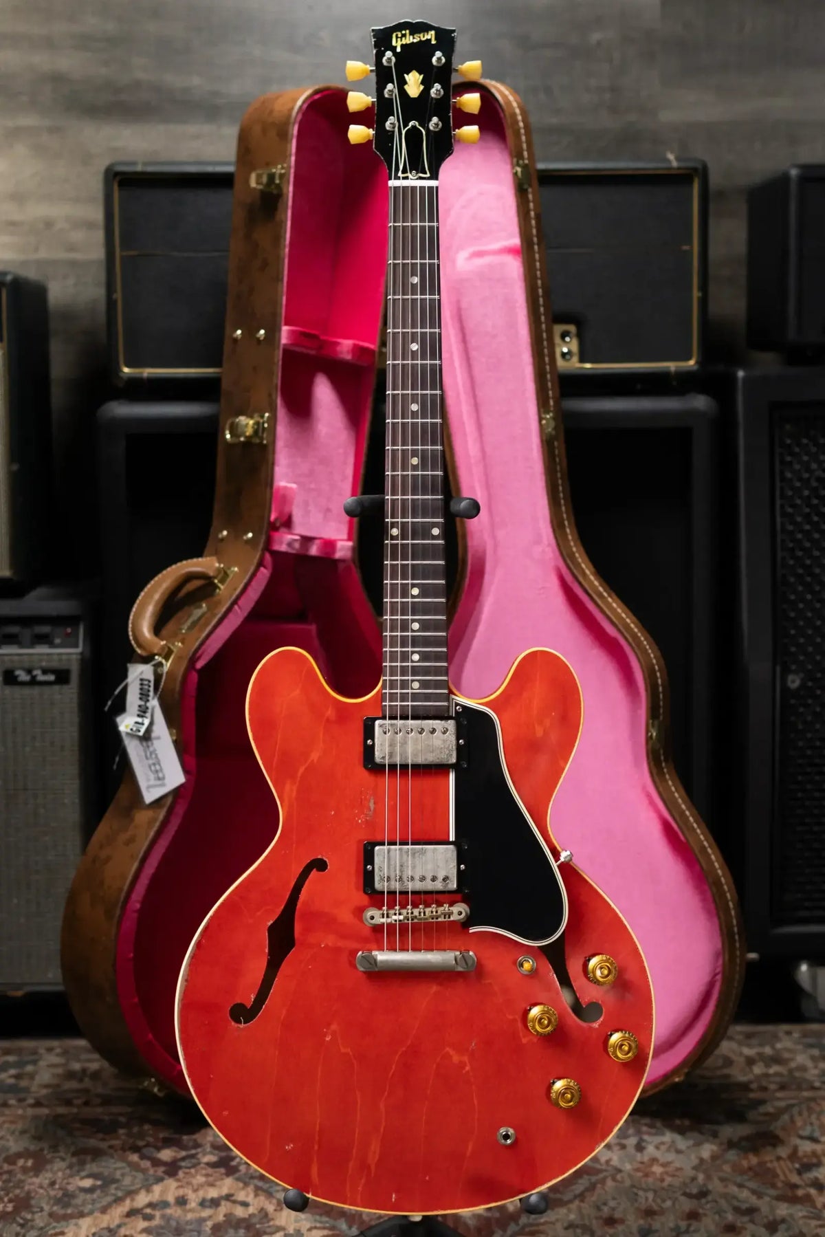 Gibson Custom Shop 1958 ES-335 Unbound Murphy Lab Heavy Aged Semi-Hollow Electric Guitar - Watermelon with Hardshell Case