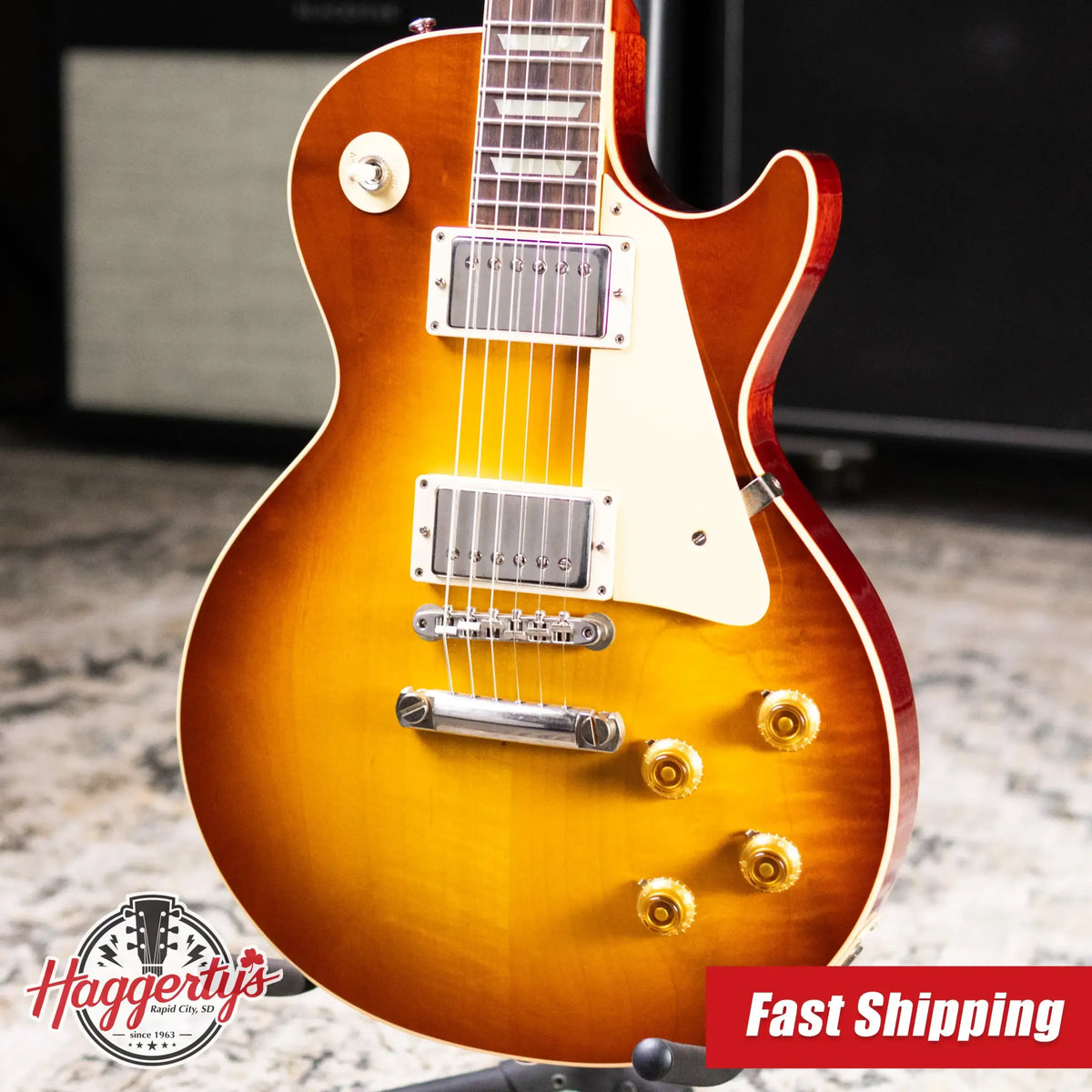 Gibson Custom Shop 1958 Les Paul Standard Reissue - VOS Iced Tea Burst with Brown/Pink Lifton Reissue 5-Latch Case - Used
